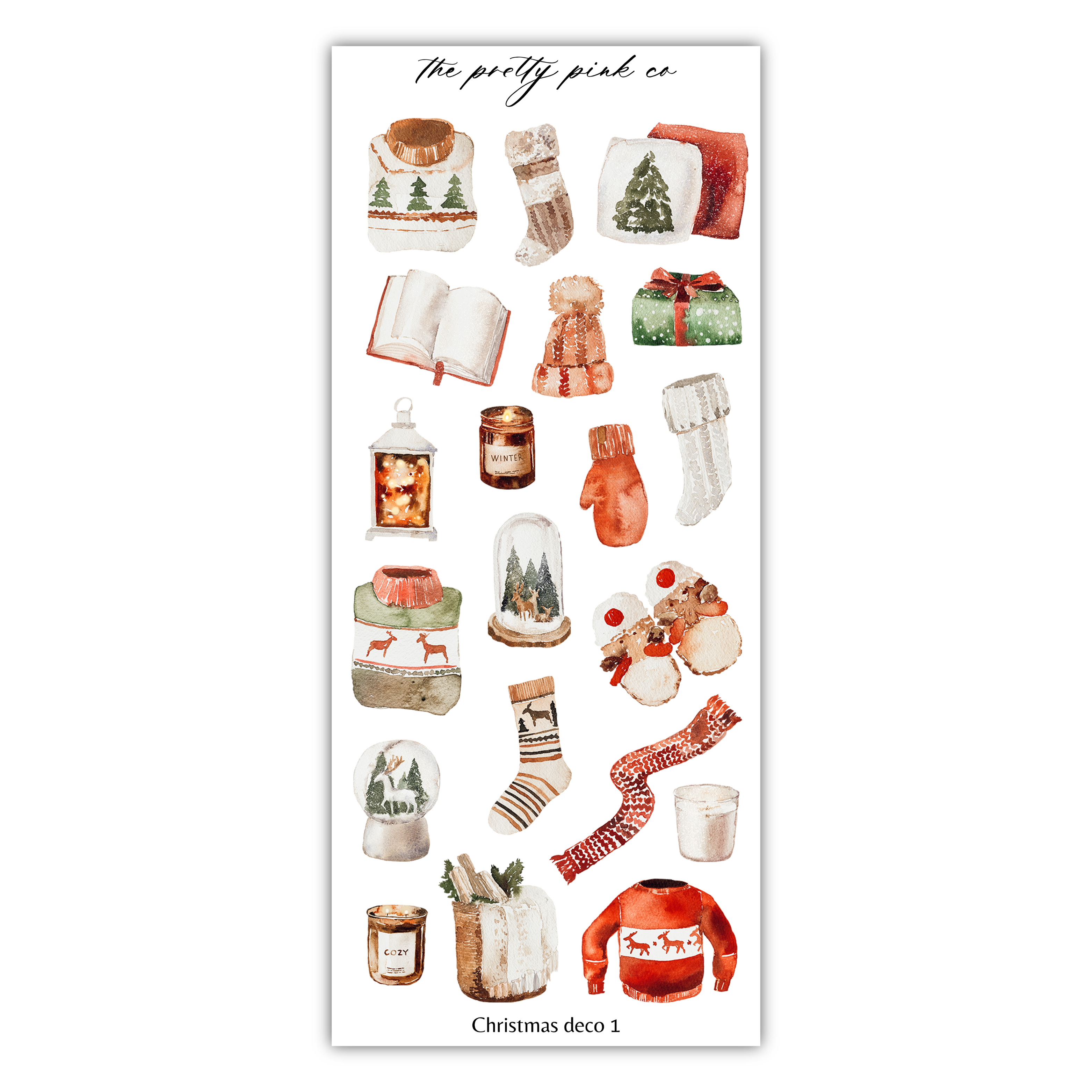 a sticker sheet of christmas items