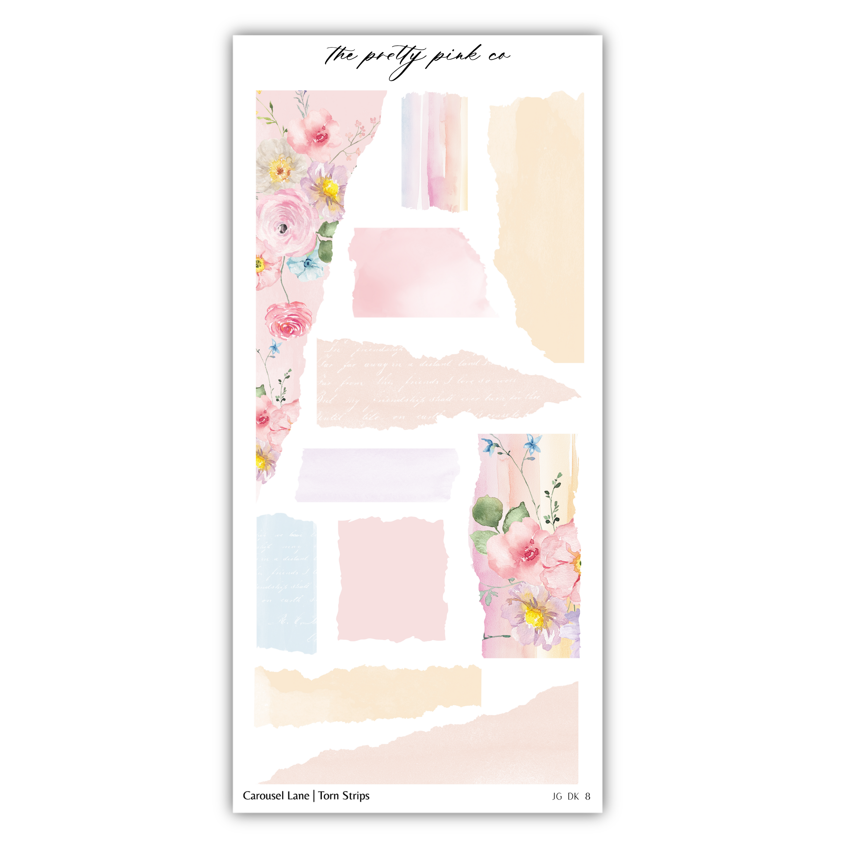 a sticker sheet with flowers and pastel colors