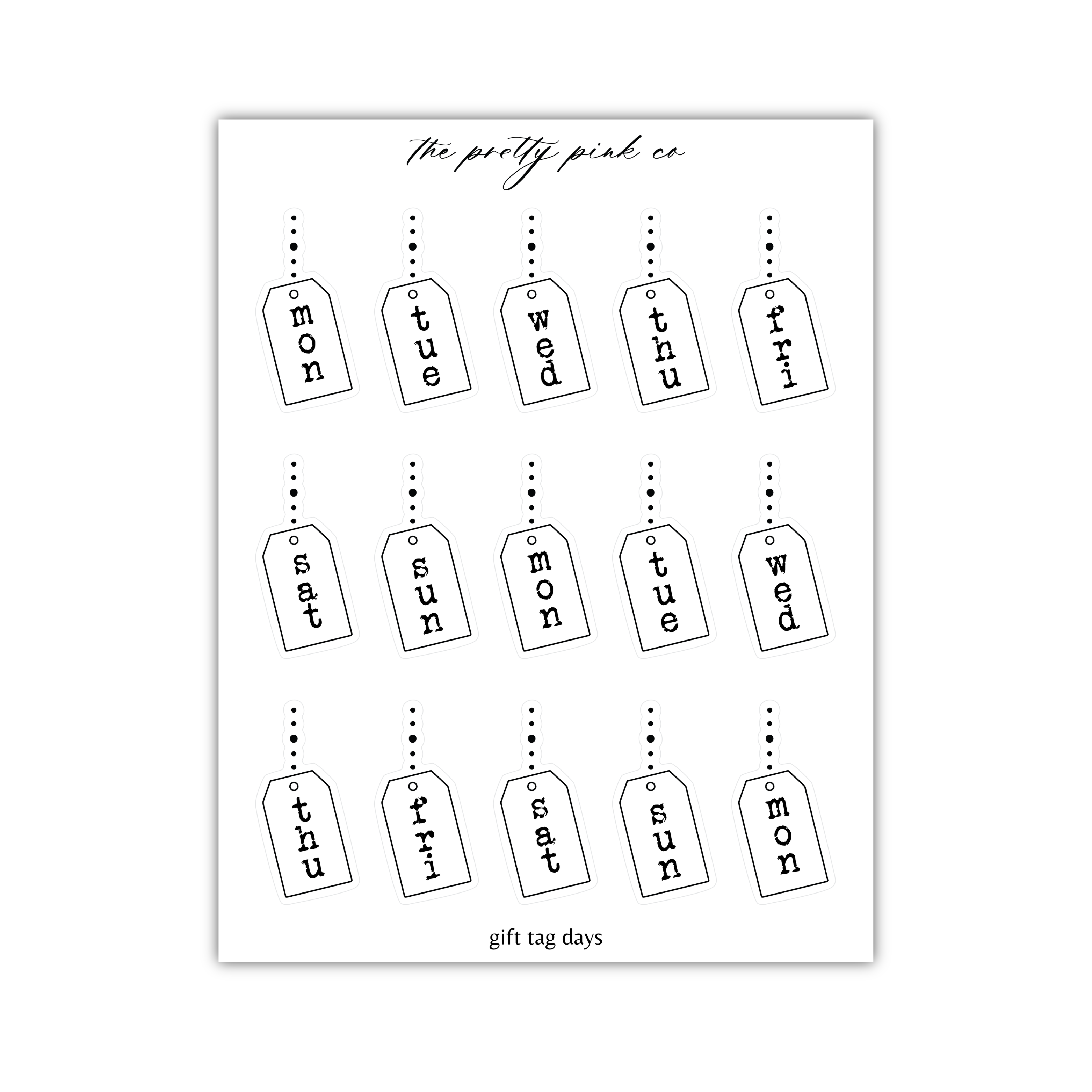 a black and white print of tags with the words get out of them