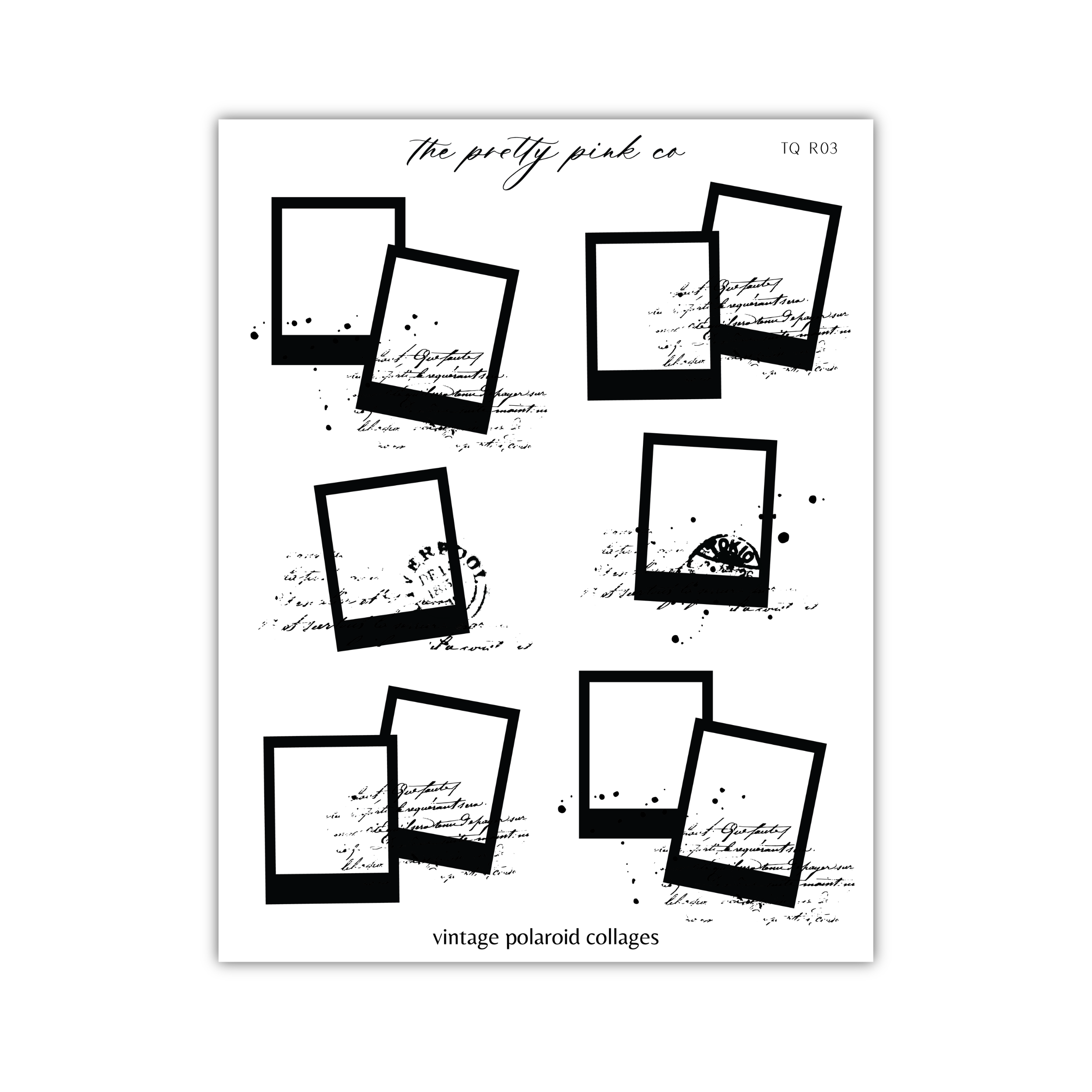 a sheet of paper with a picture frame on it