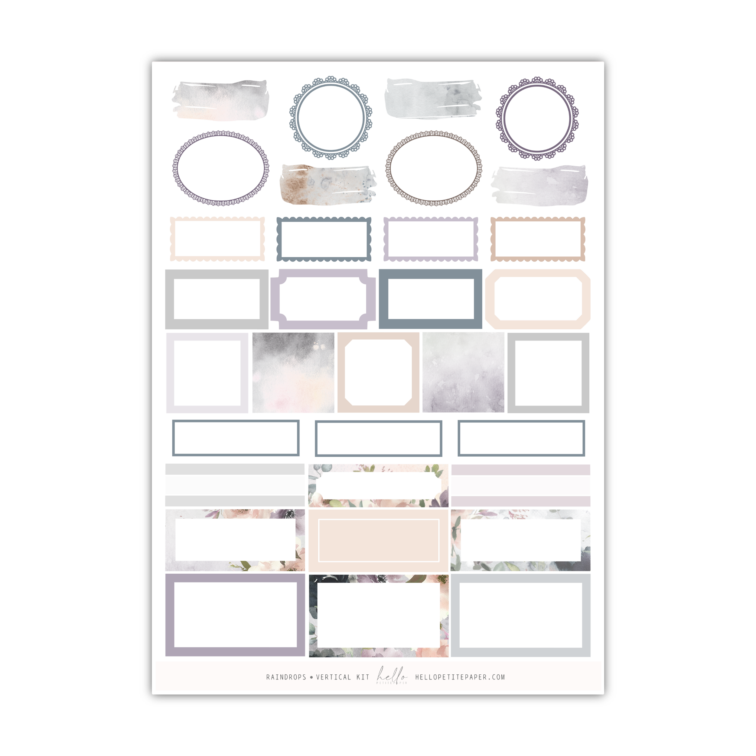 a sheet of paper with a bunch of different frames