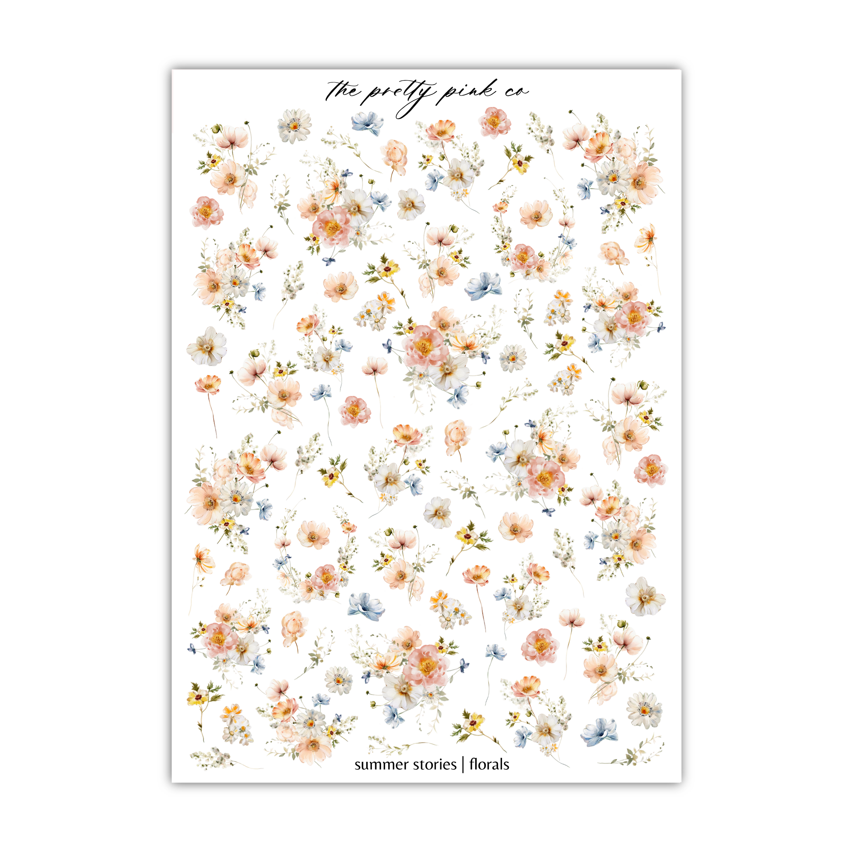 a sheet of paper with flowers on it