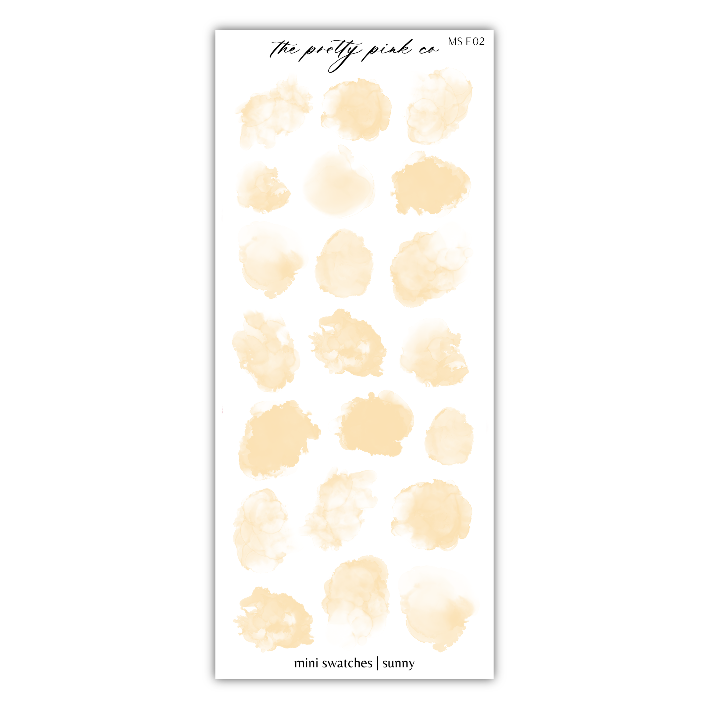 a sheet of yellow watercolor paint on a white background