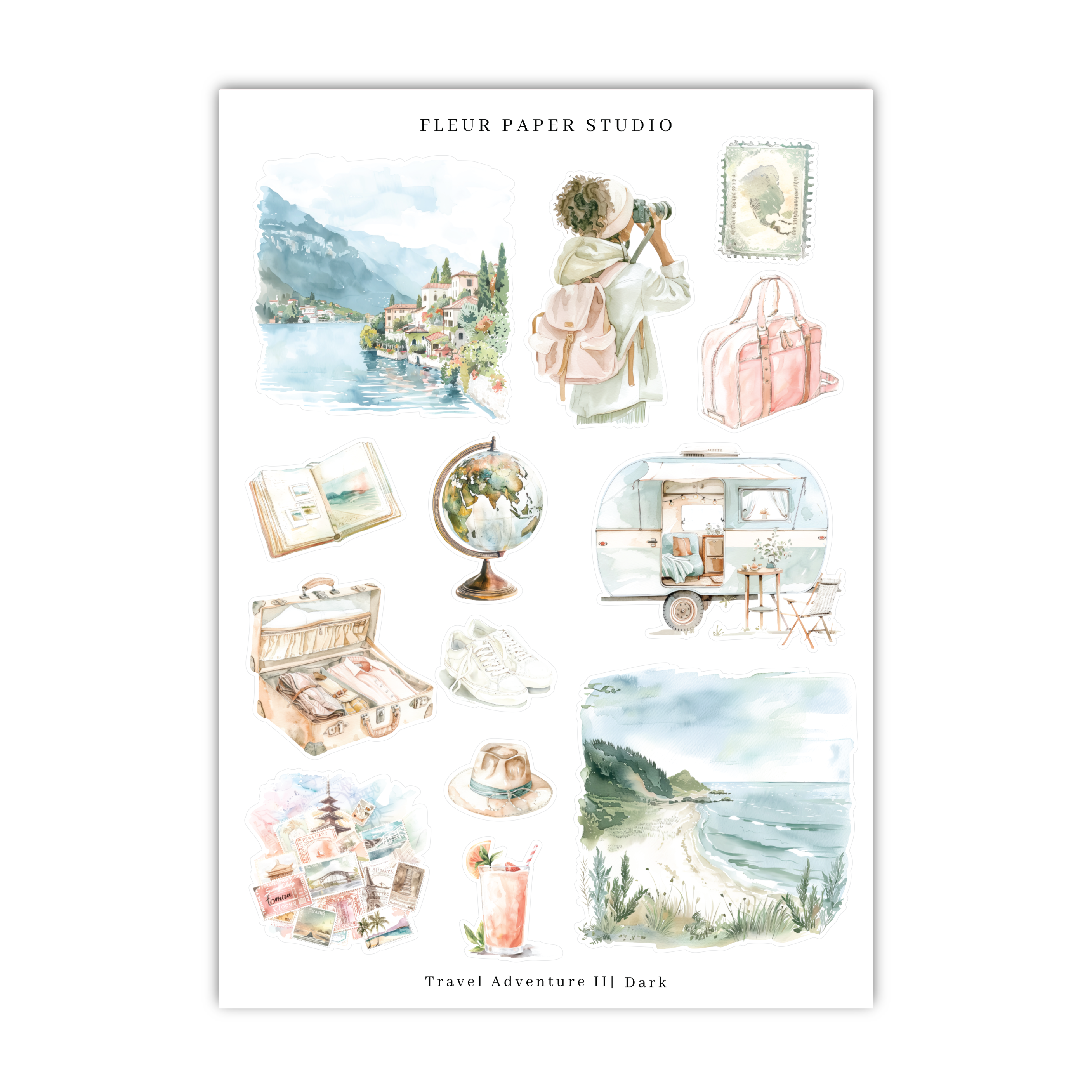 a picture of a travel poster with a lot of things on it
