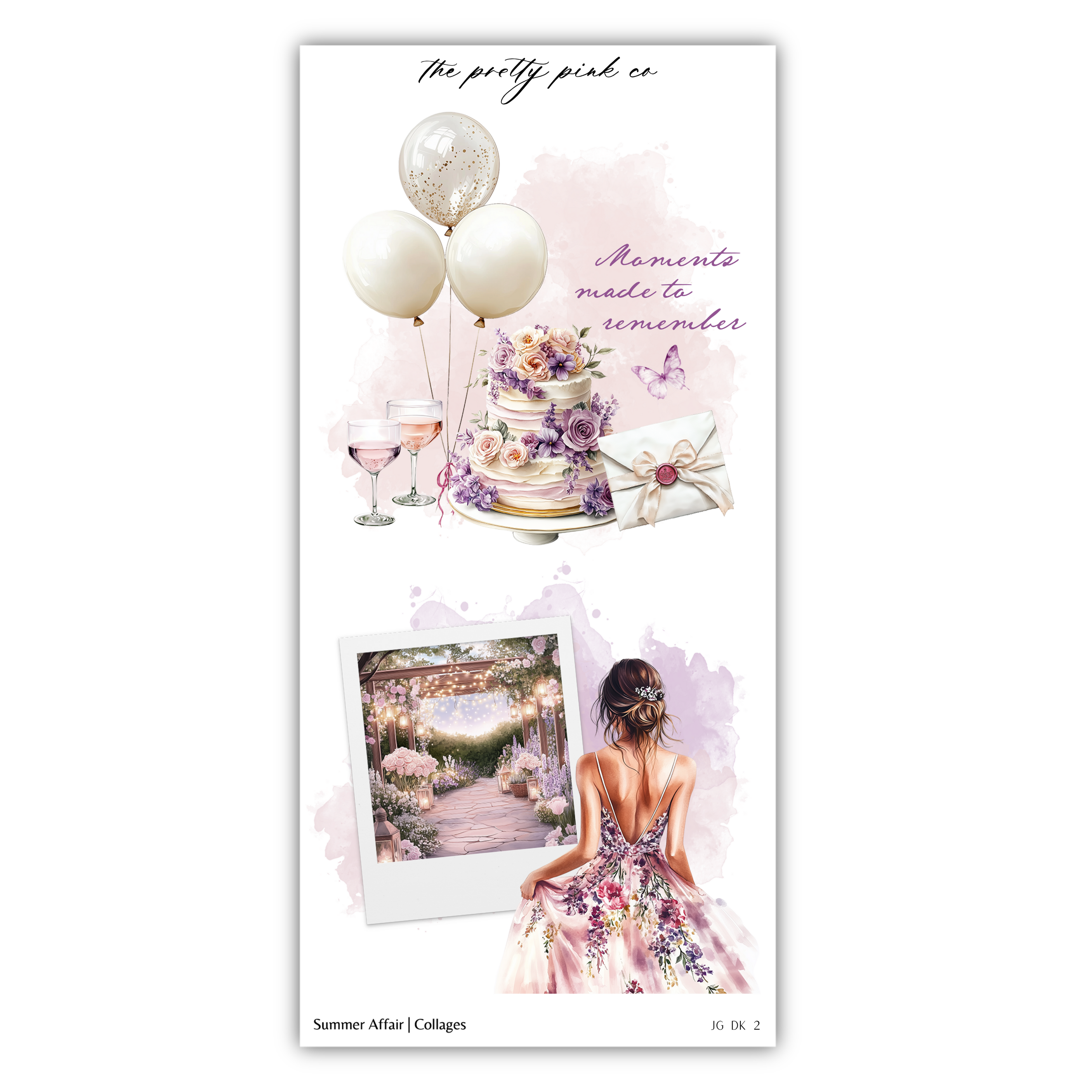 a card with a picture of a woman and a cake