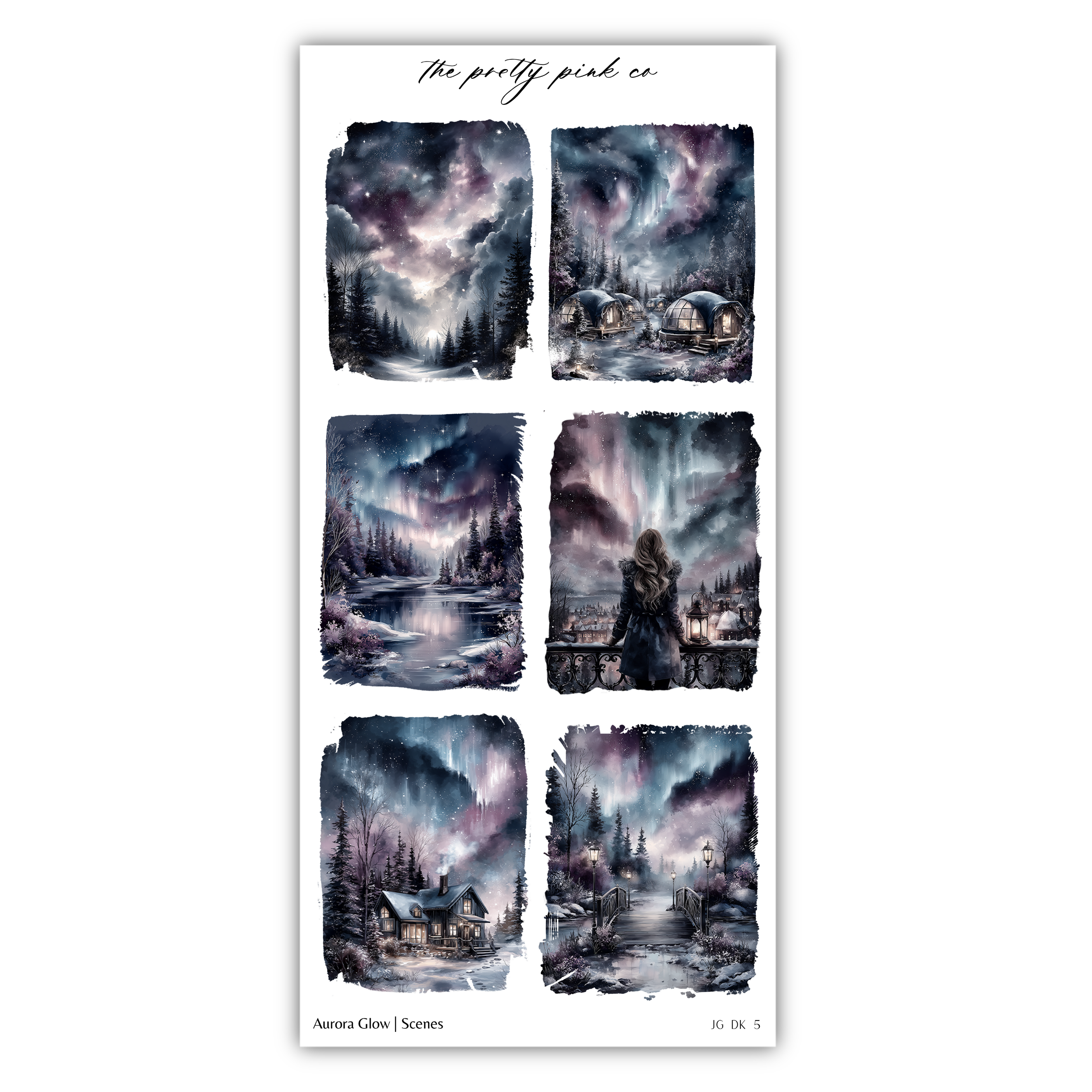 The image is a collage of six different scenes depicting various landscapes and settings, including forests, mountains, and snowy scenes.