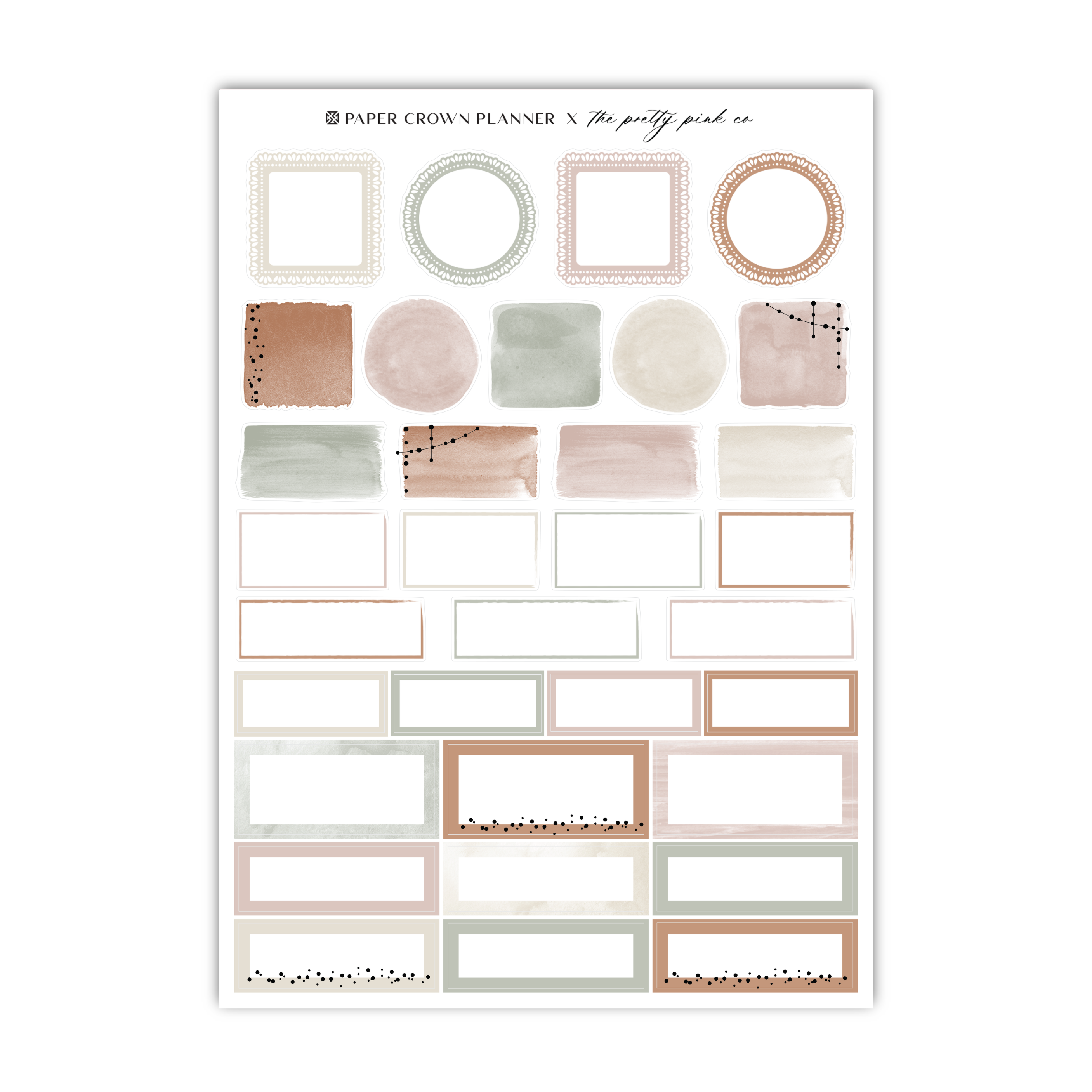 a sticker sheet with different shapes and colors