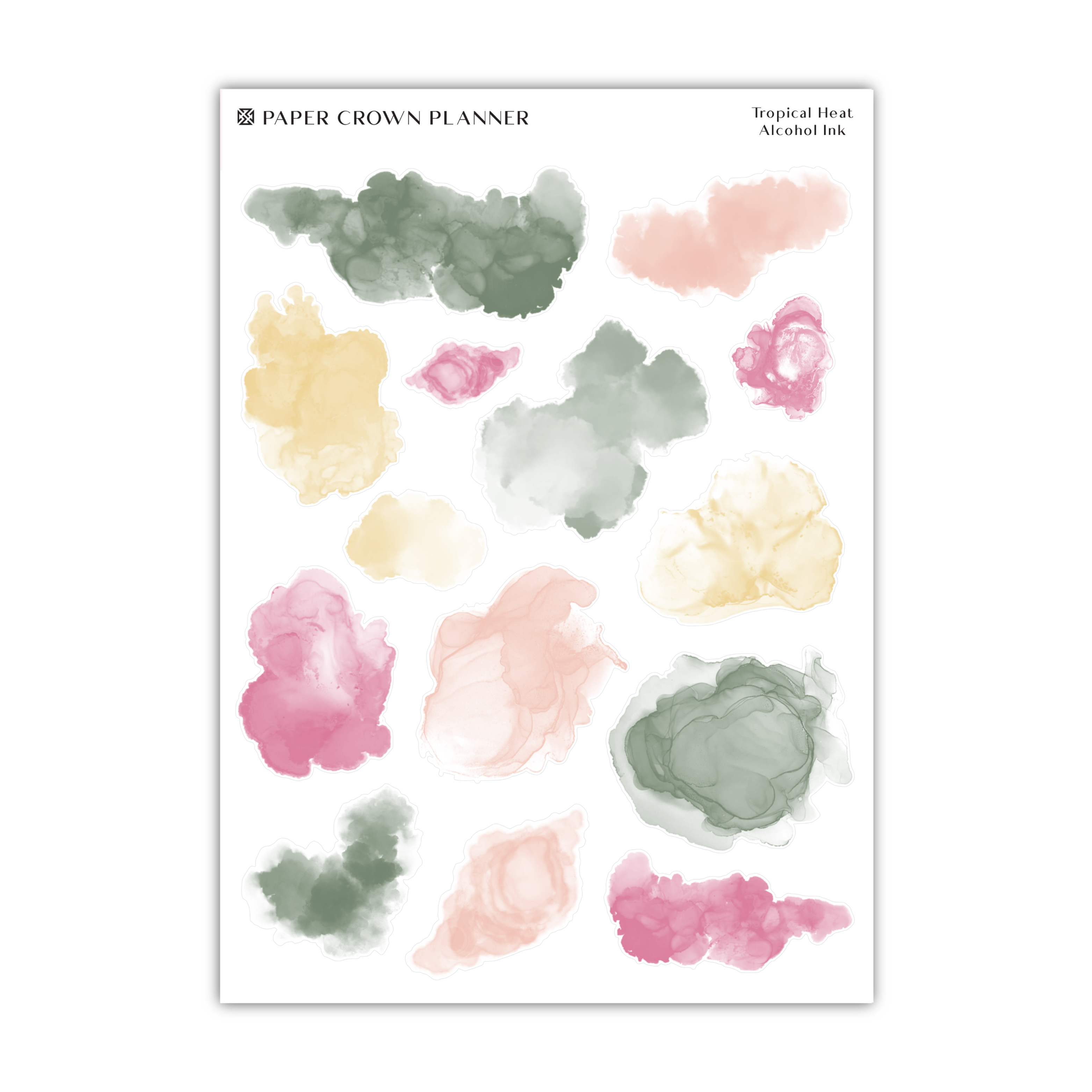 a sheet of paper with different colors of paint