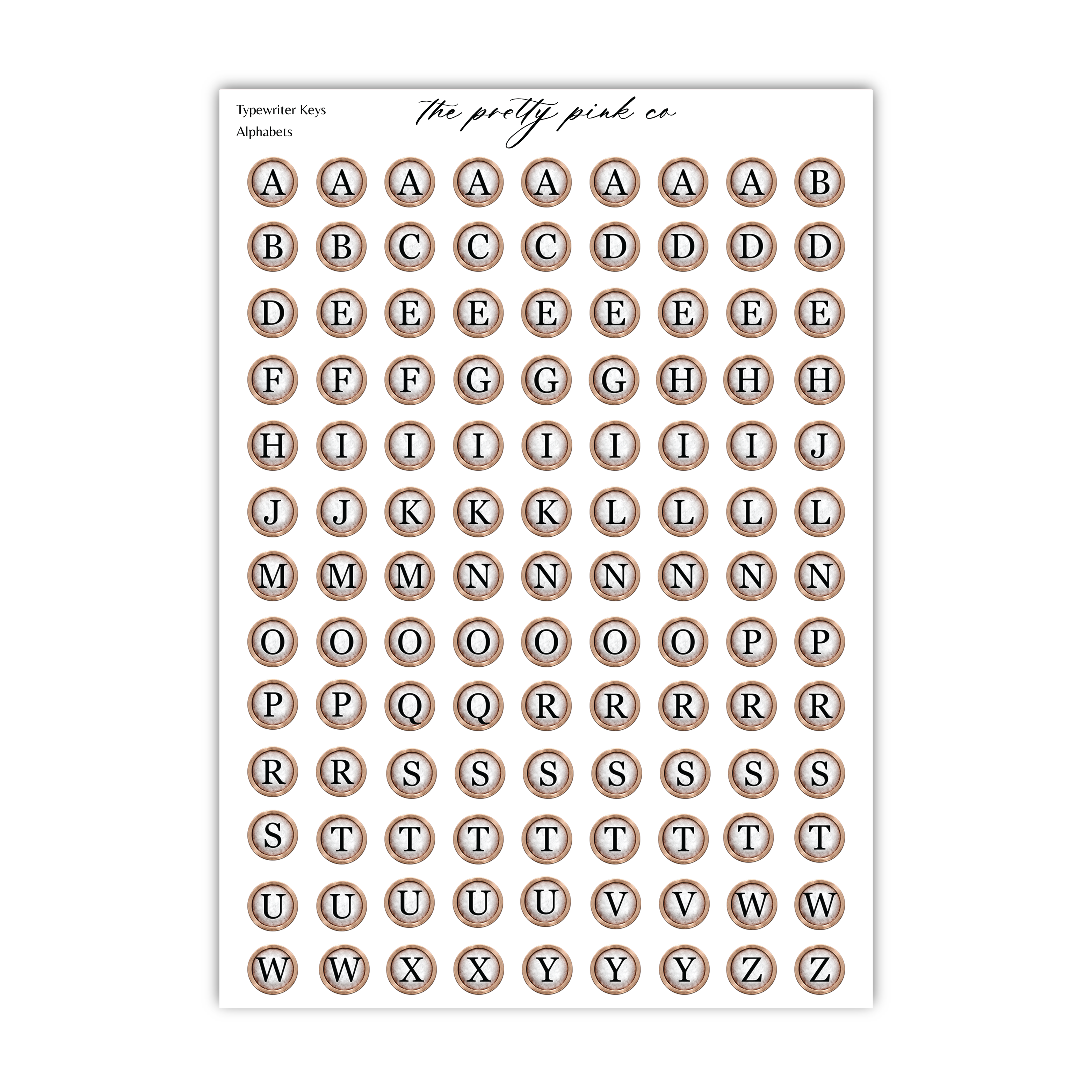 a grid of various circular shapes, each representing a letter of the alphabet.