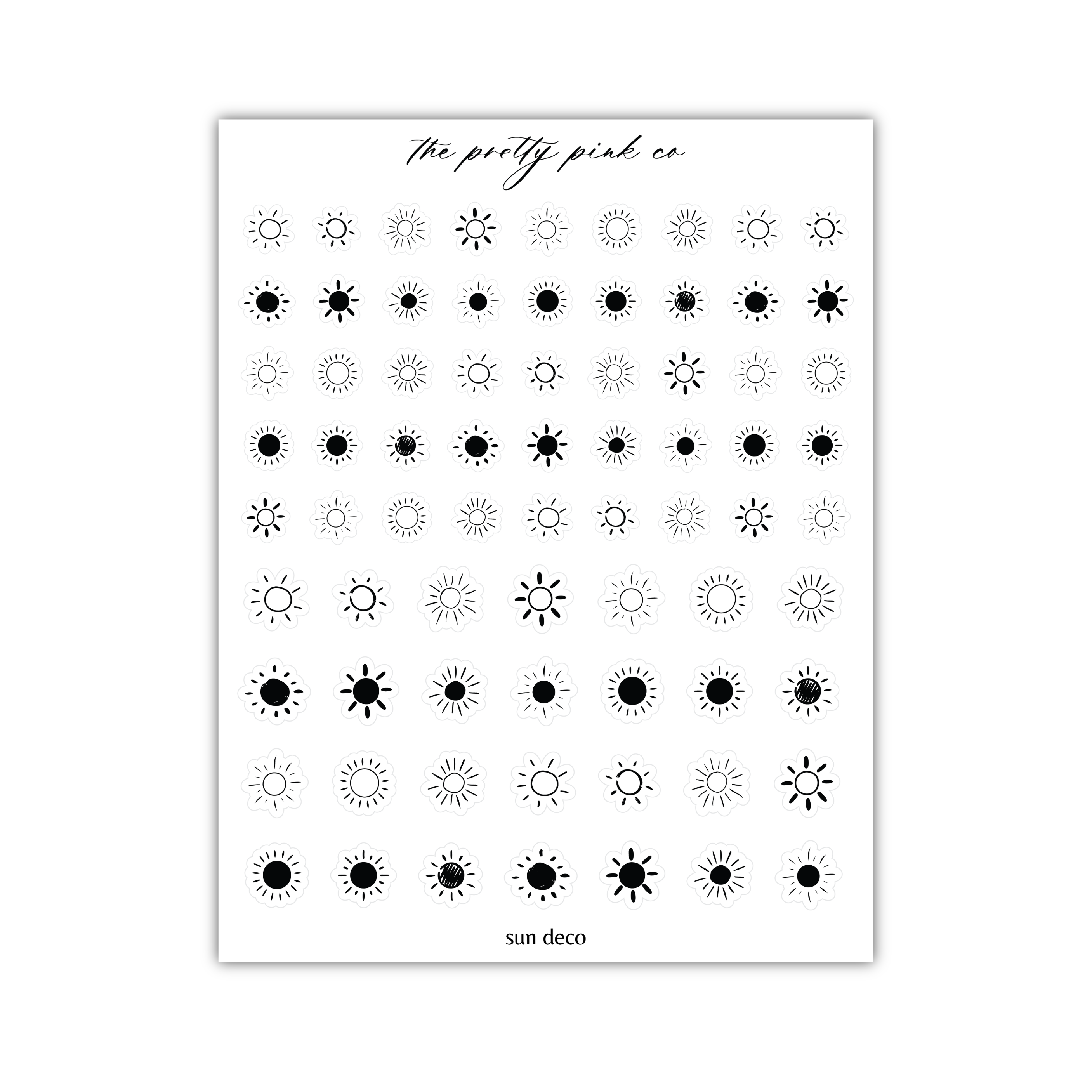a sheet of black and white stickers with black dots