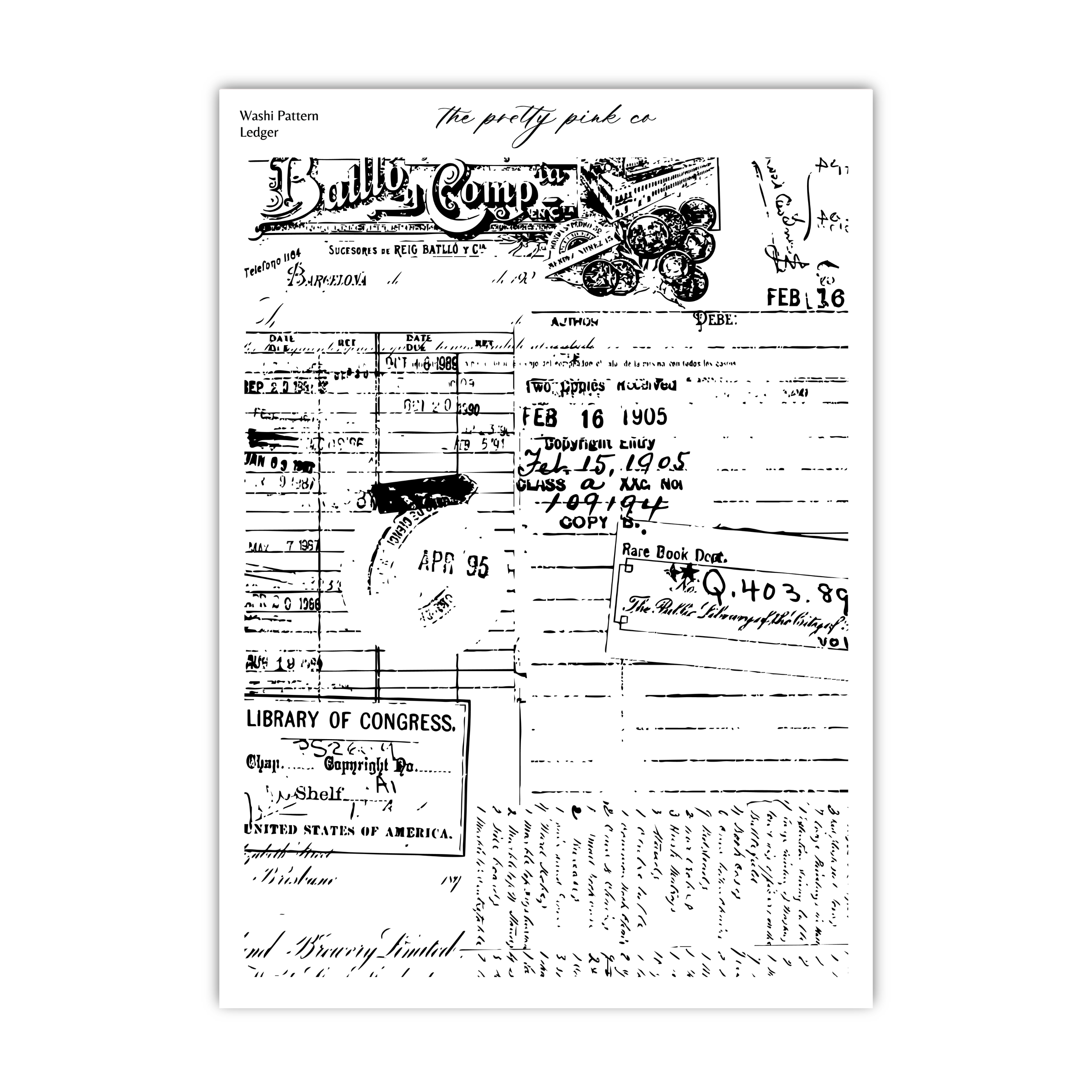Foiled Tearable Washi Pattern | Ledger