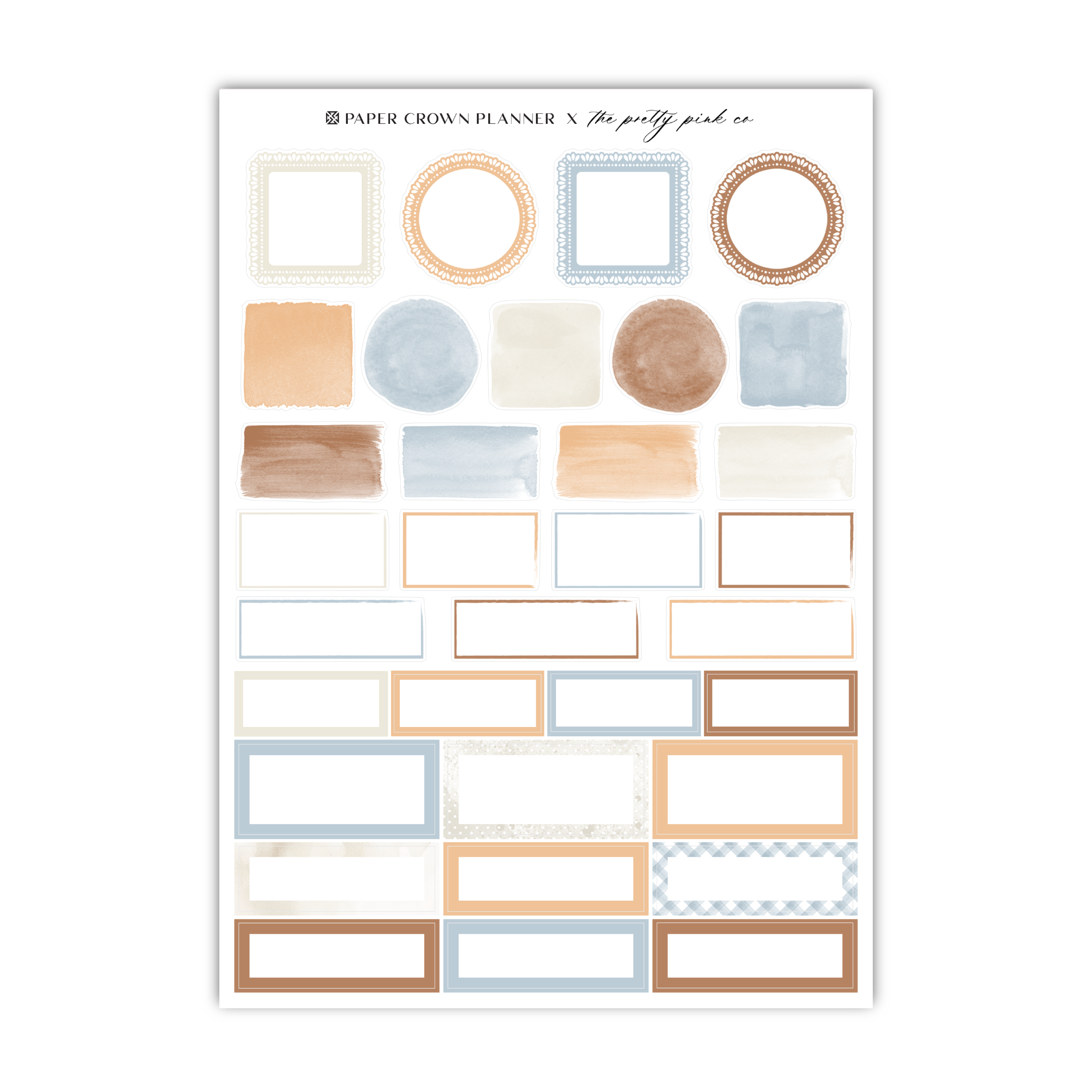 a sheet of paper with different shapes and colors