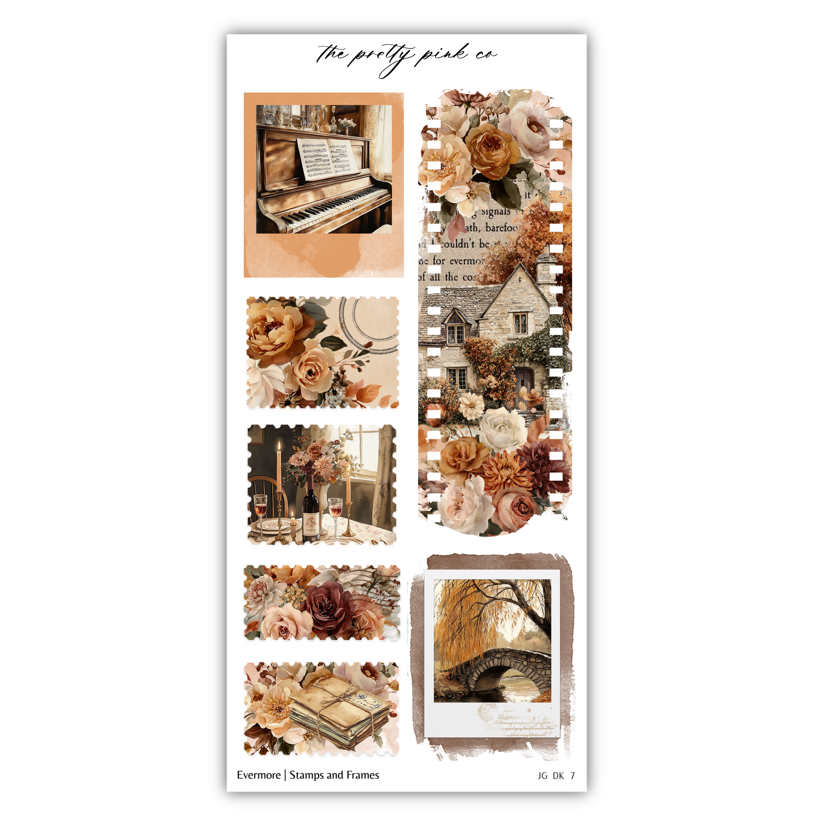 The image is a collage of various images, including a piano, flowers, a house, and other decorative elements, all arranged in a visually appealing manner.