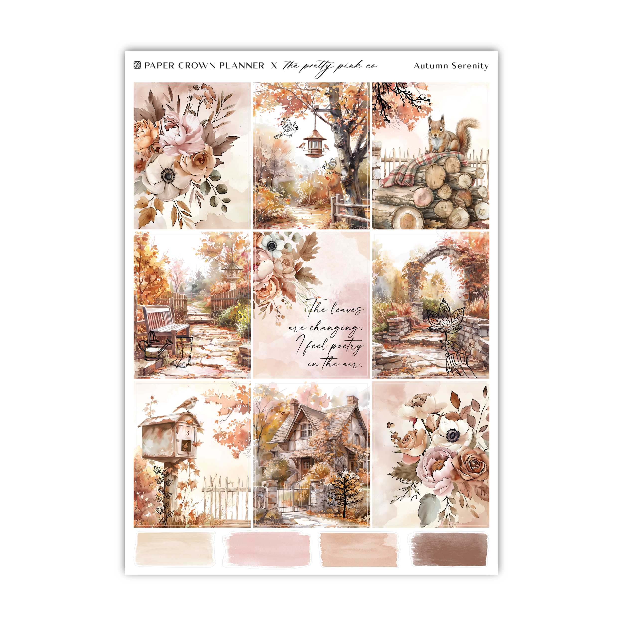 a sheet of paper with a picture of a house and trees