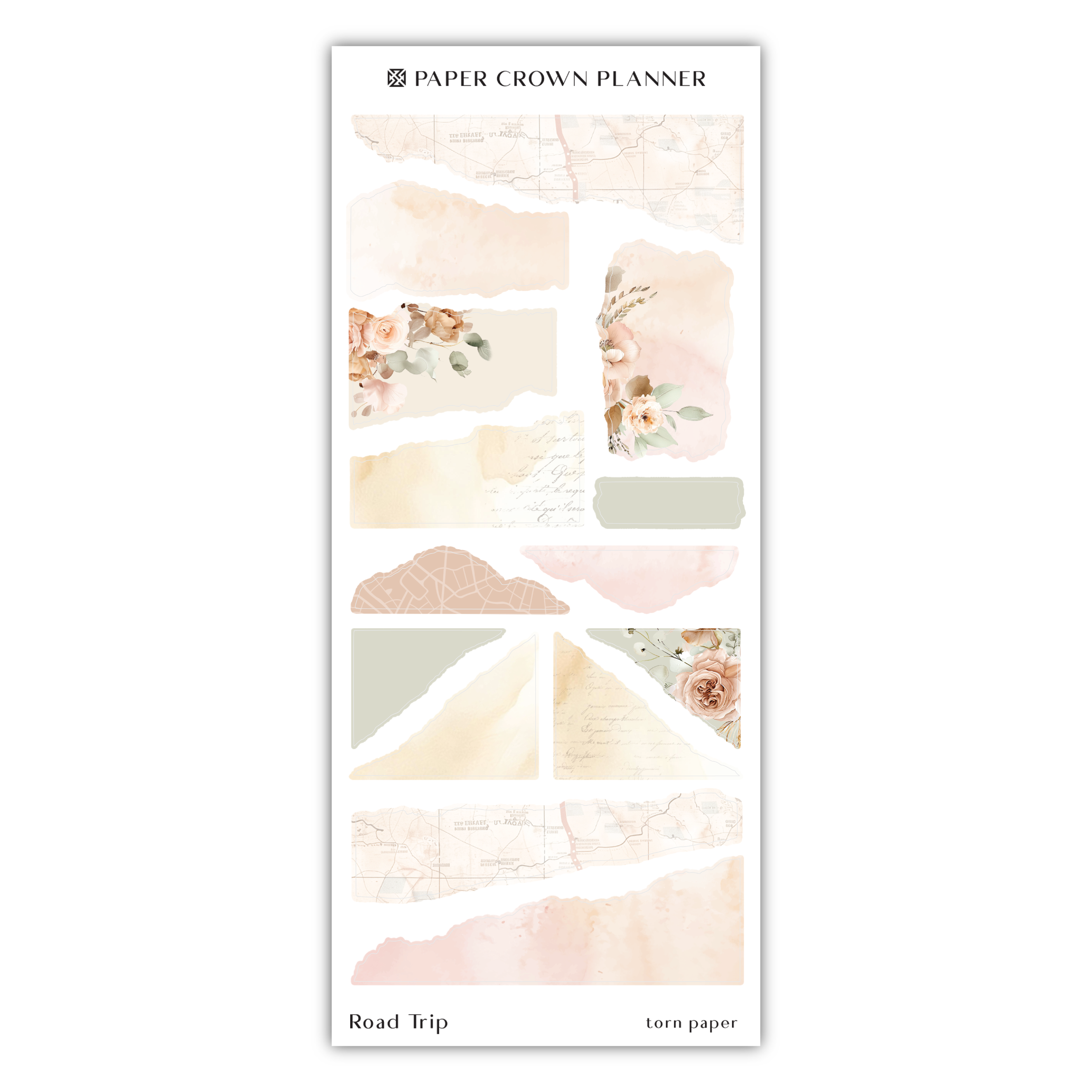 the paper crown planner sticker is shown with flowers on it