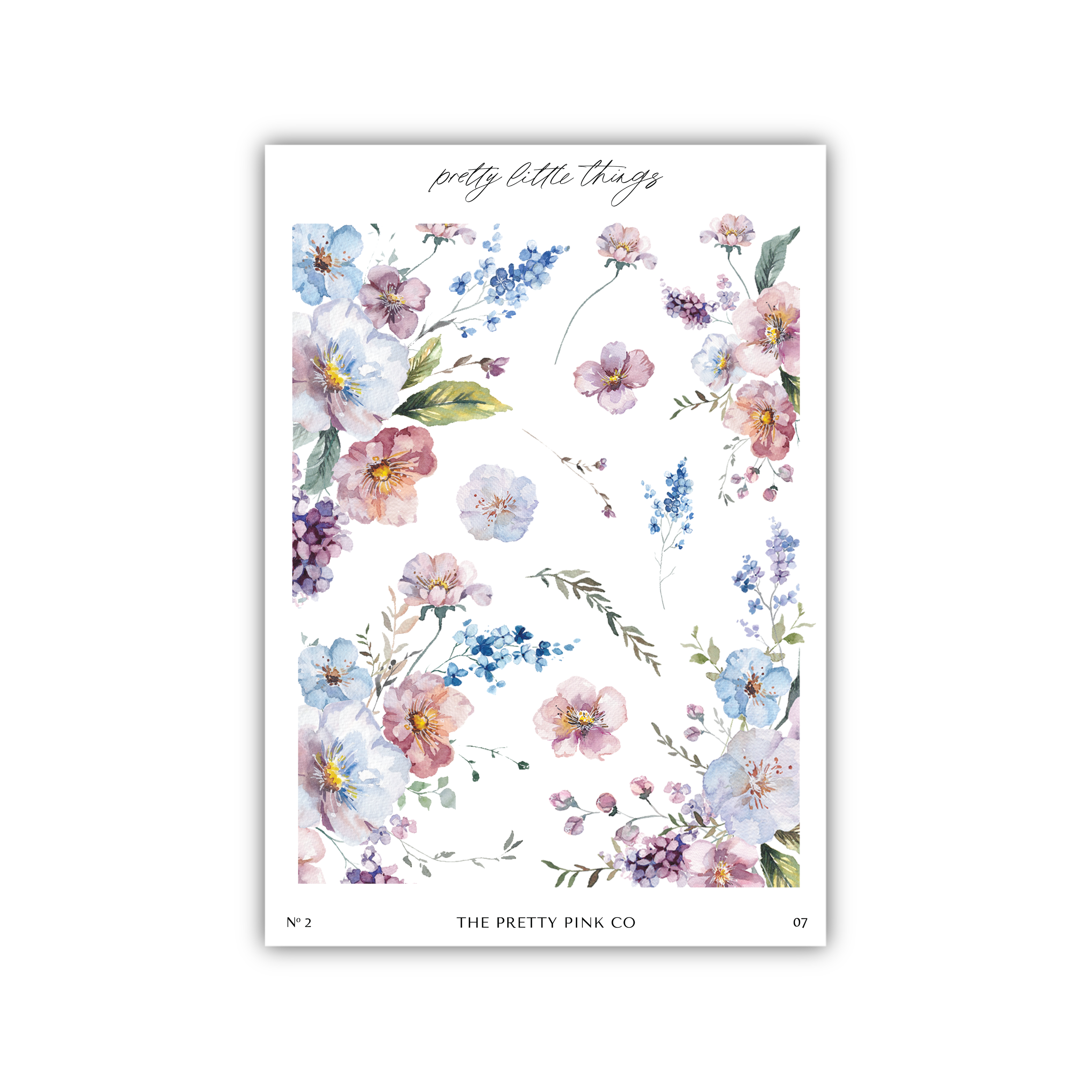 a sheet of paper with flowers on it