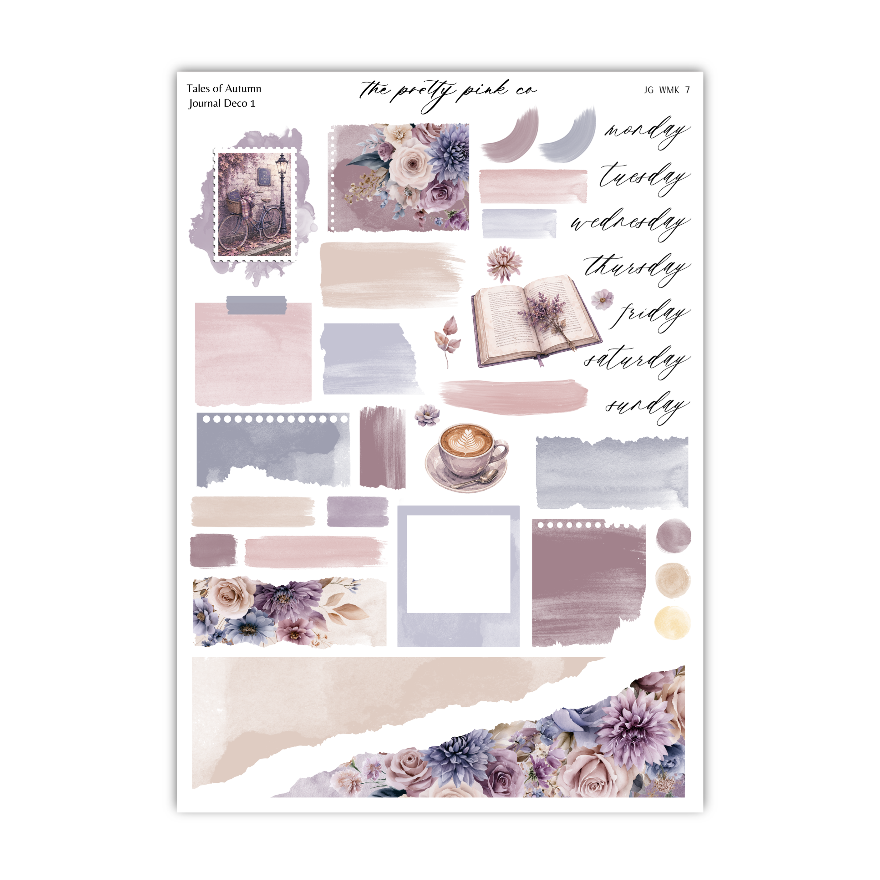 The image is a collage of various elements, including floral designs, text, and abstract shapes, arranged in a visually appealing manner.