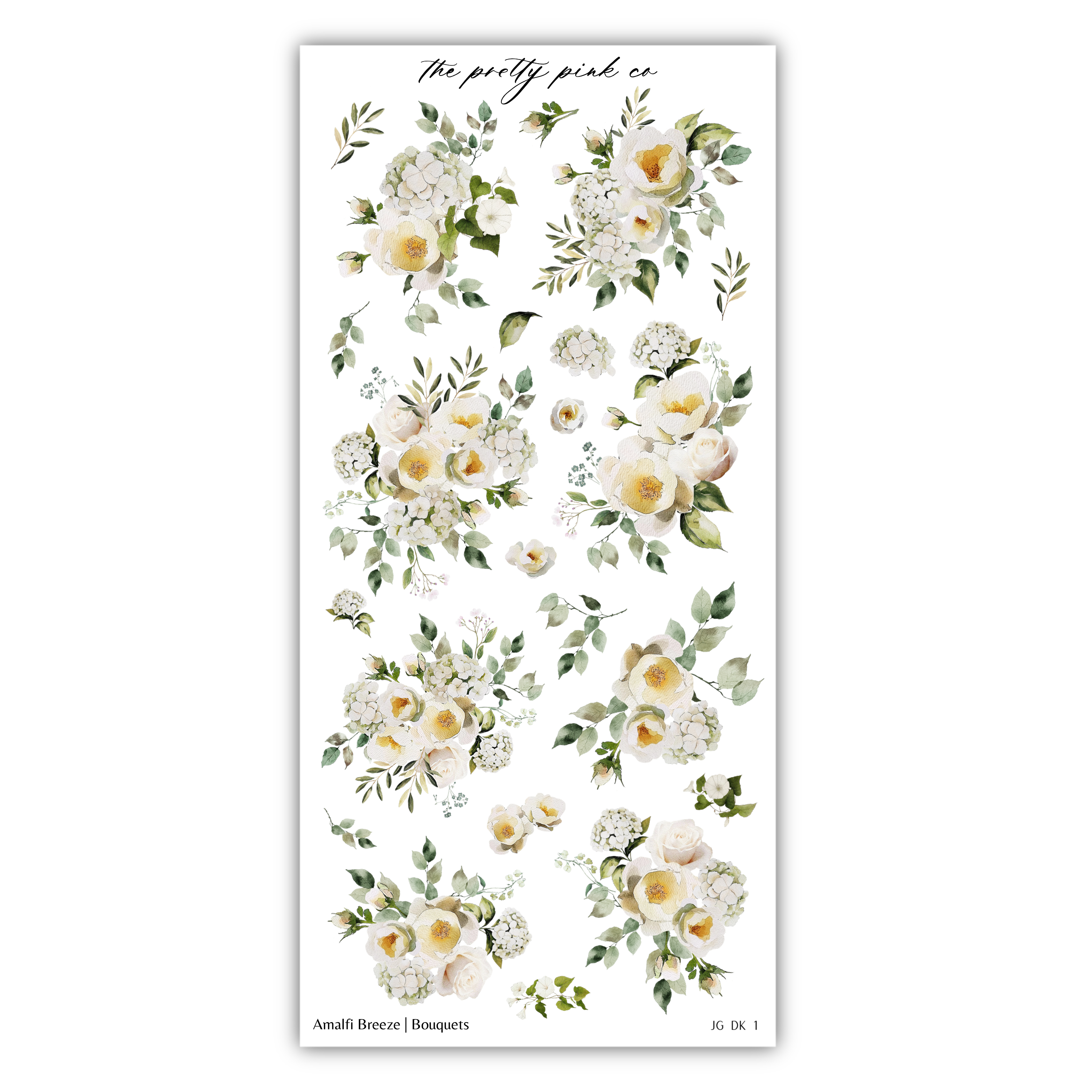 a collection of floral arrangements, including various types of flowers and leaves, arranged in a visually appealing manner.