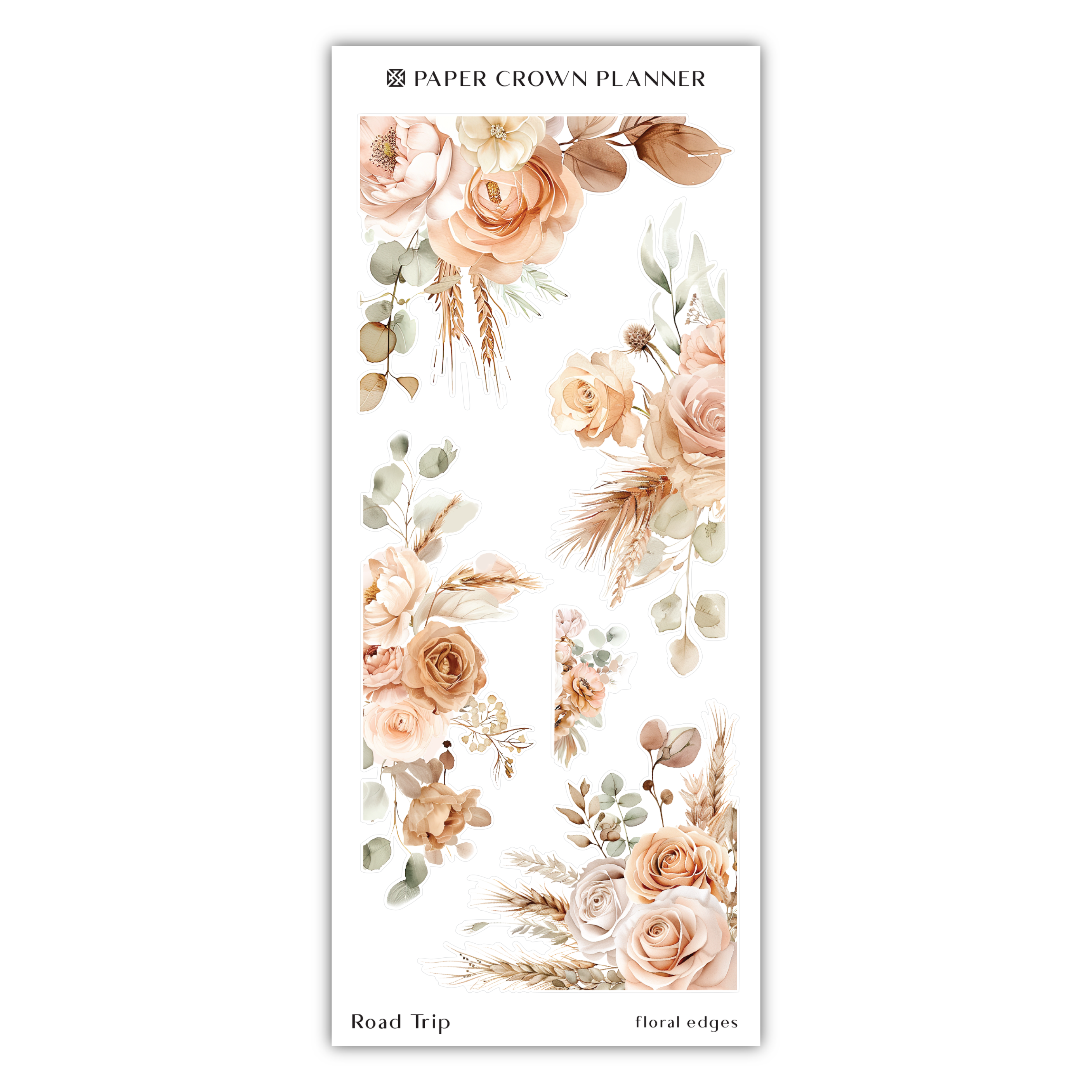 a sticker with flowers and leaves on it