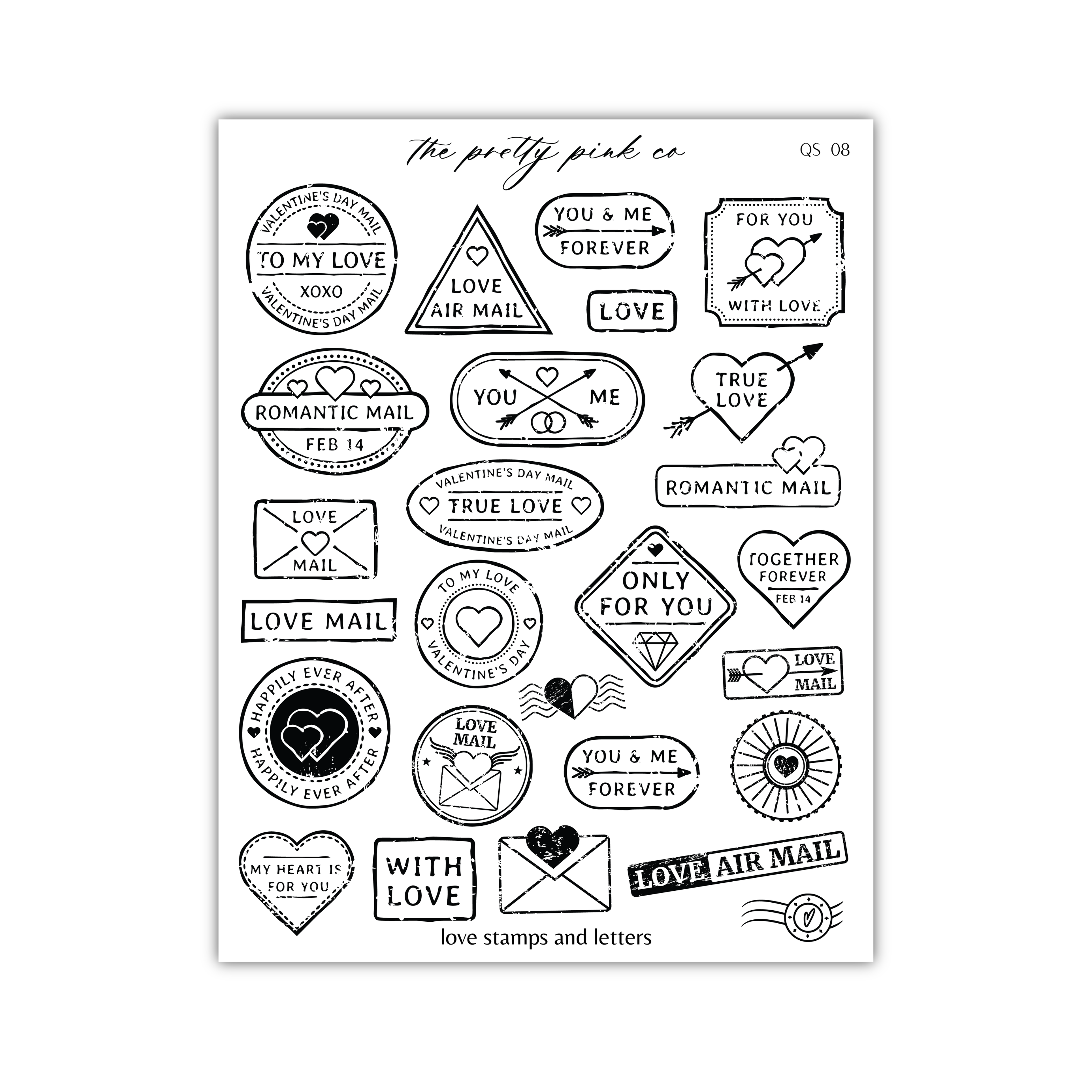 a black and white photo of a sticker sheet