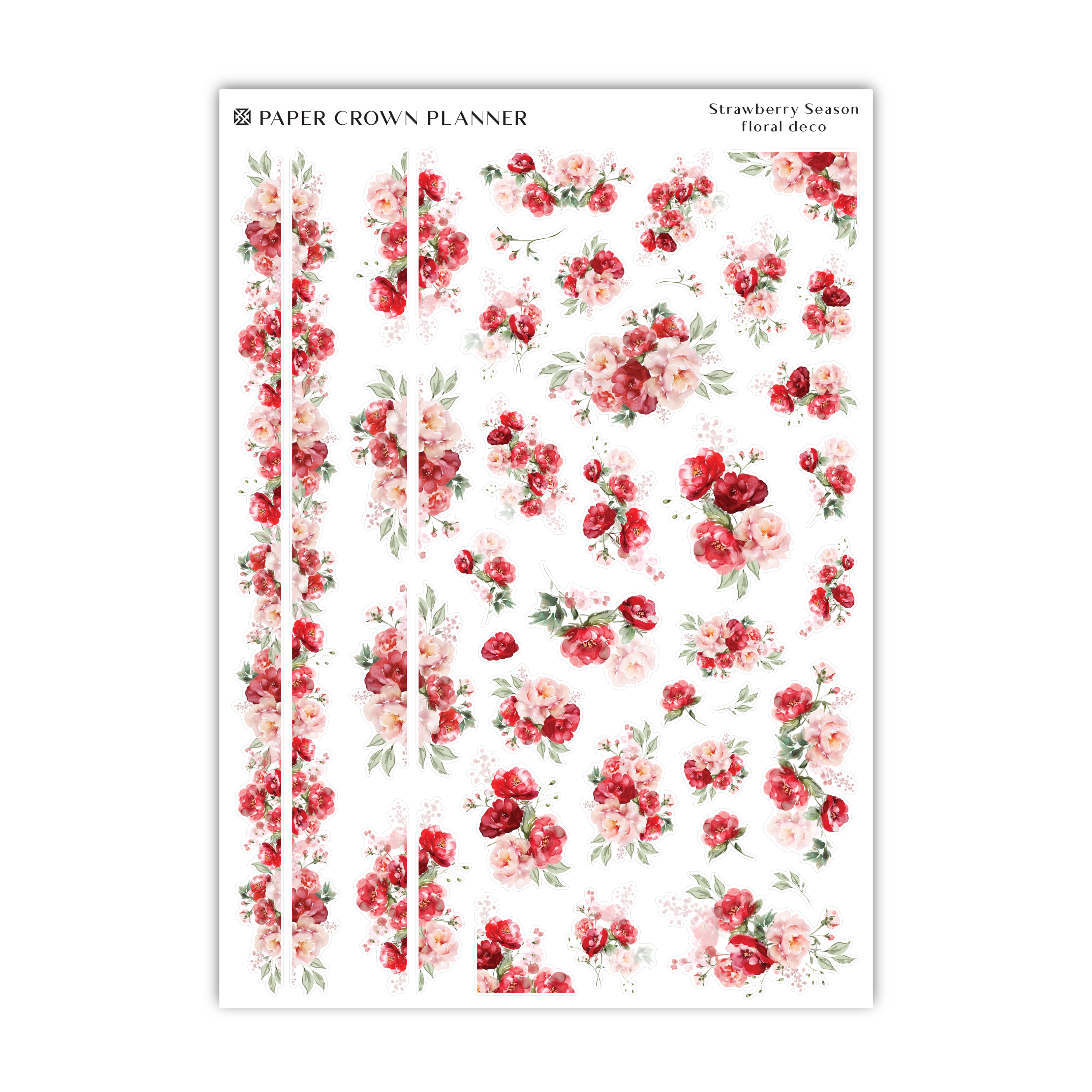 a sheet of paper with flowers on it