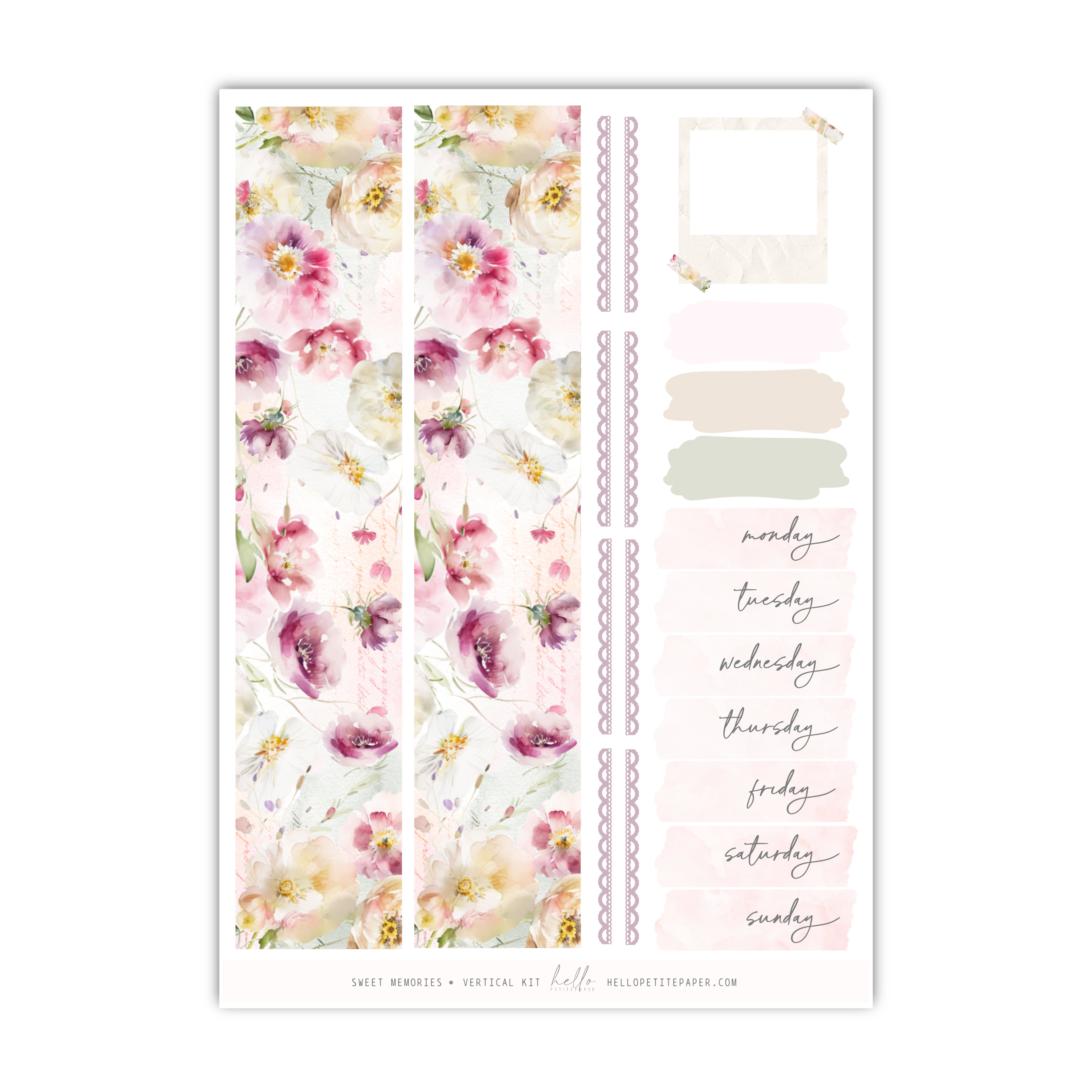 Sweet Memories | Foiled Weekly Kit | Hello Petite Paper Collab