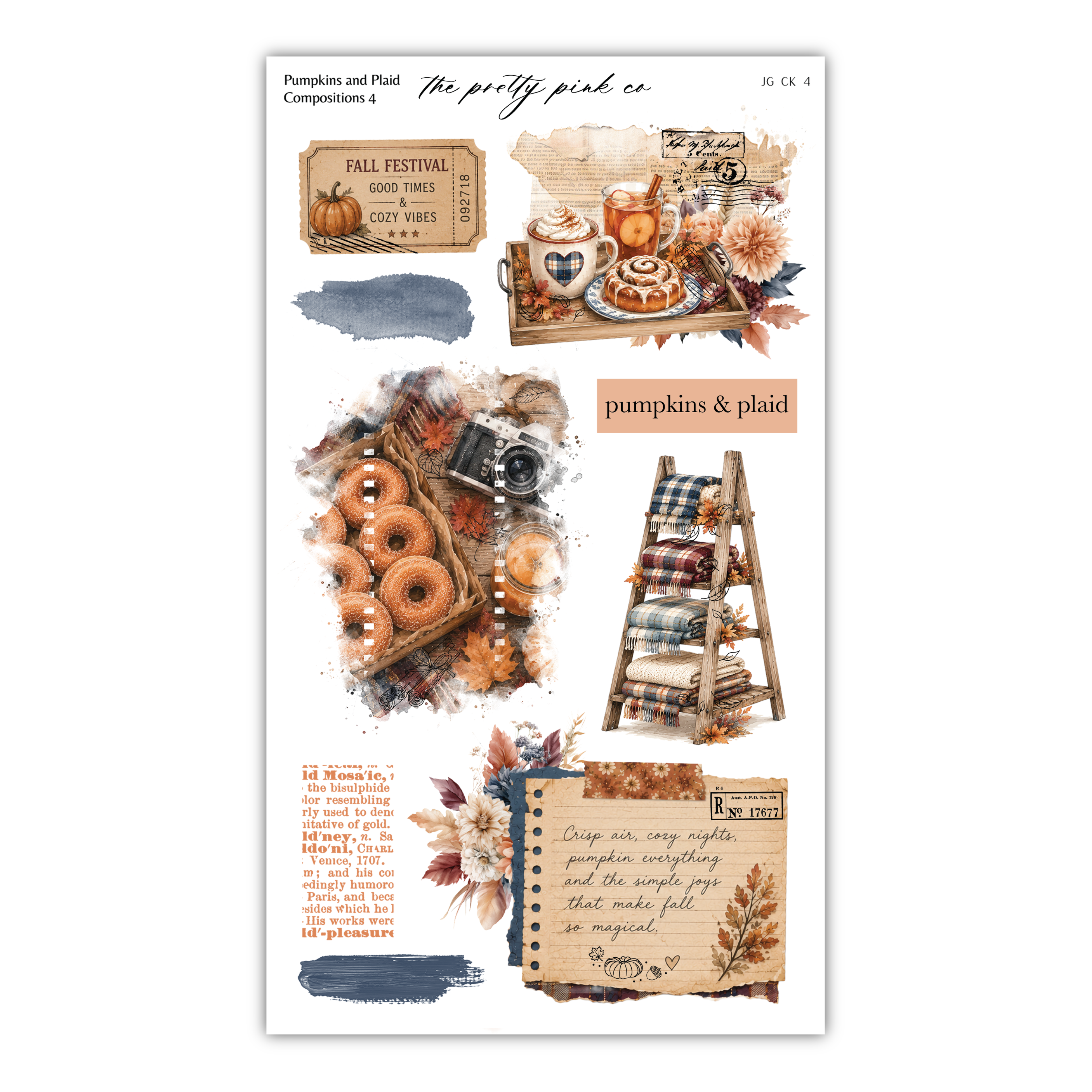The image is a collage of various autumn-themed elements, including pumpkins, plaid, and other fall-related items.