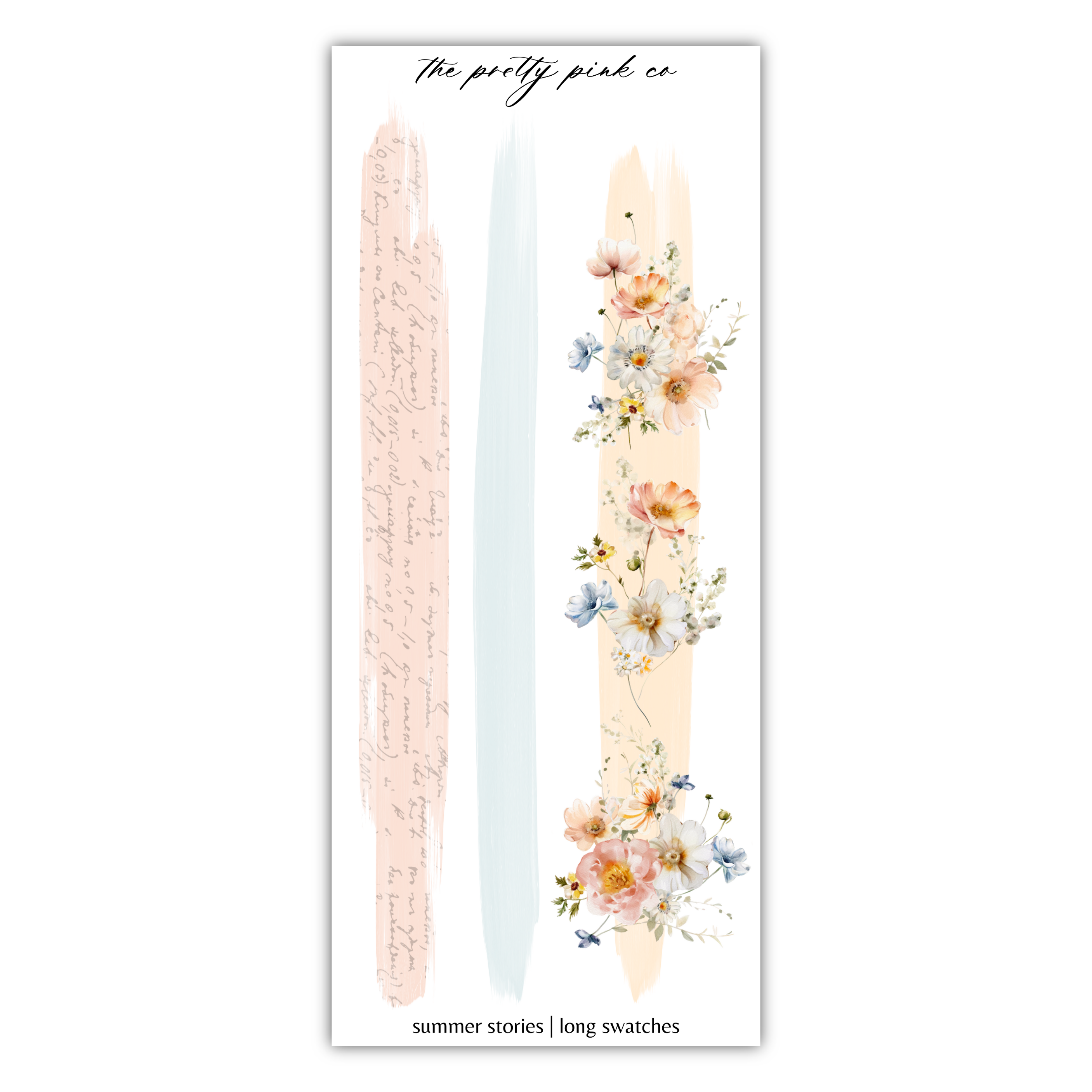 a sticker with flowers and writing on it
