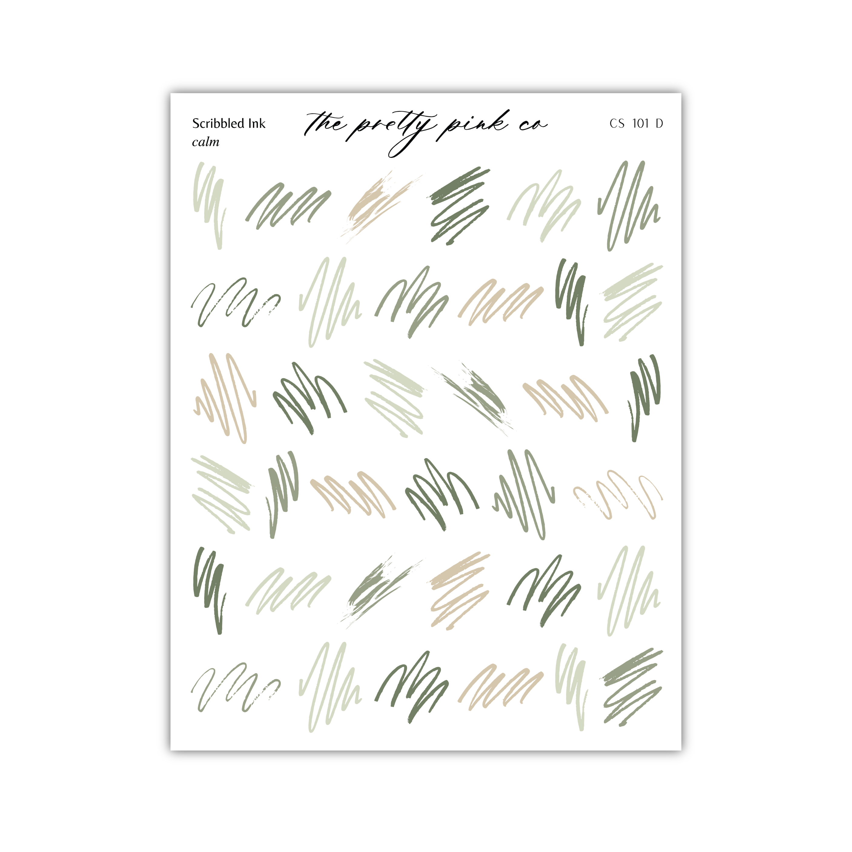 a collection of abstract brushstrokes in various shades of green, brown, and beige, arranged in a grid-like pattern.