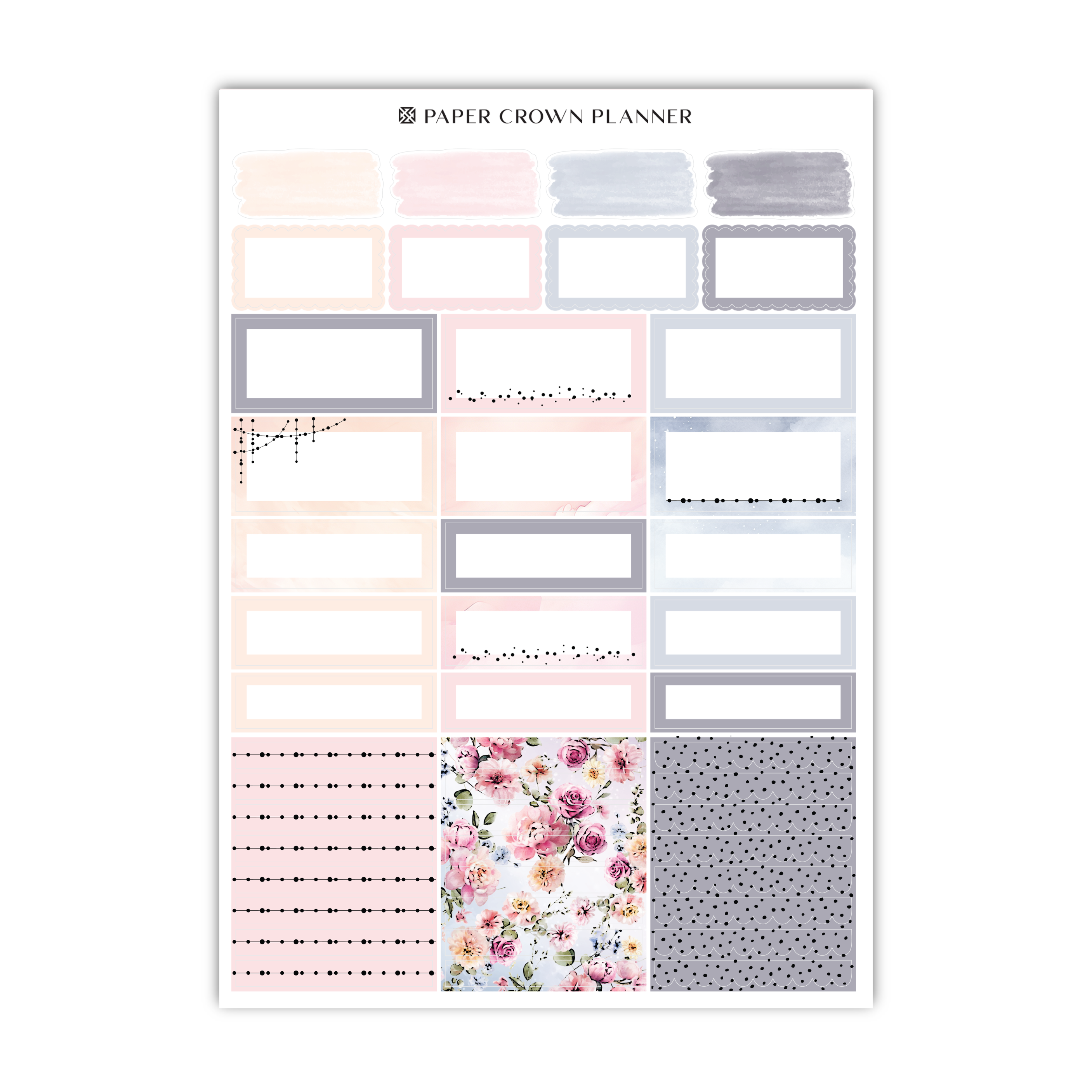 a printable planner with flowers and dots