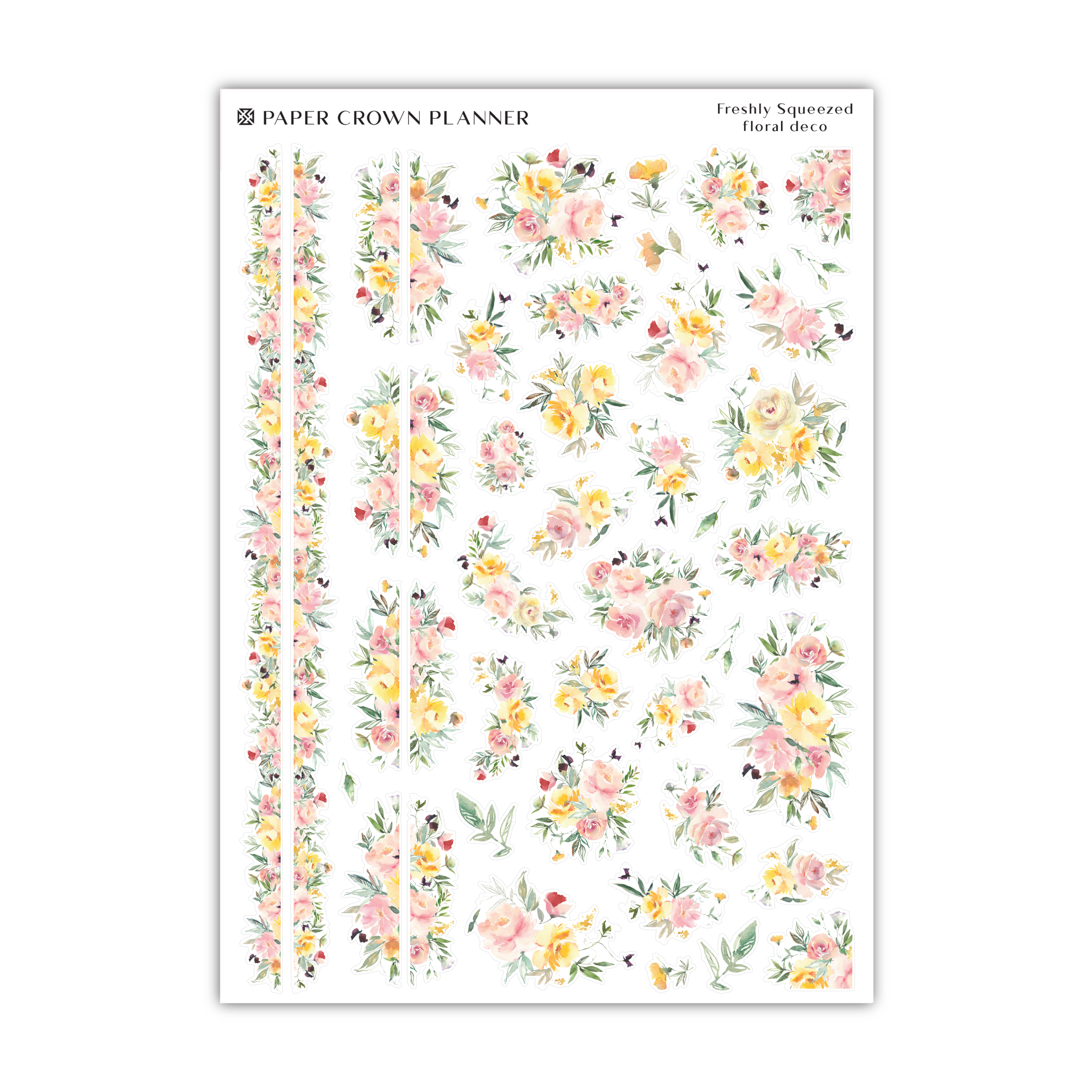 a sheet of paper with flowers on it
