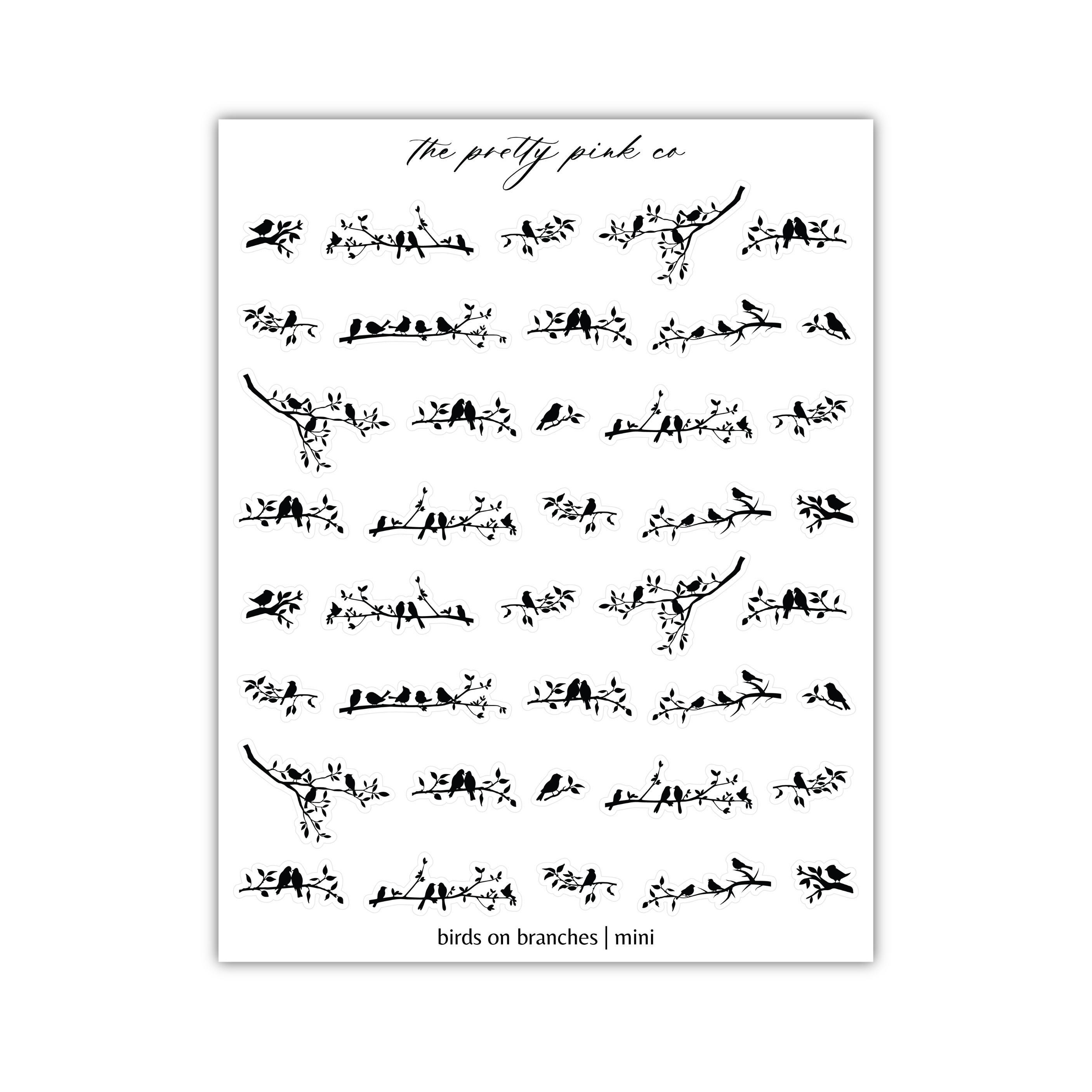 a sheet of paper with birds on it