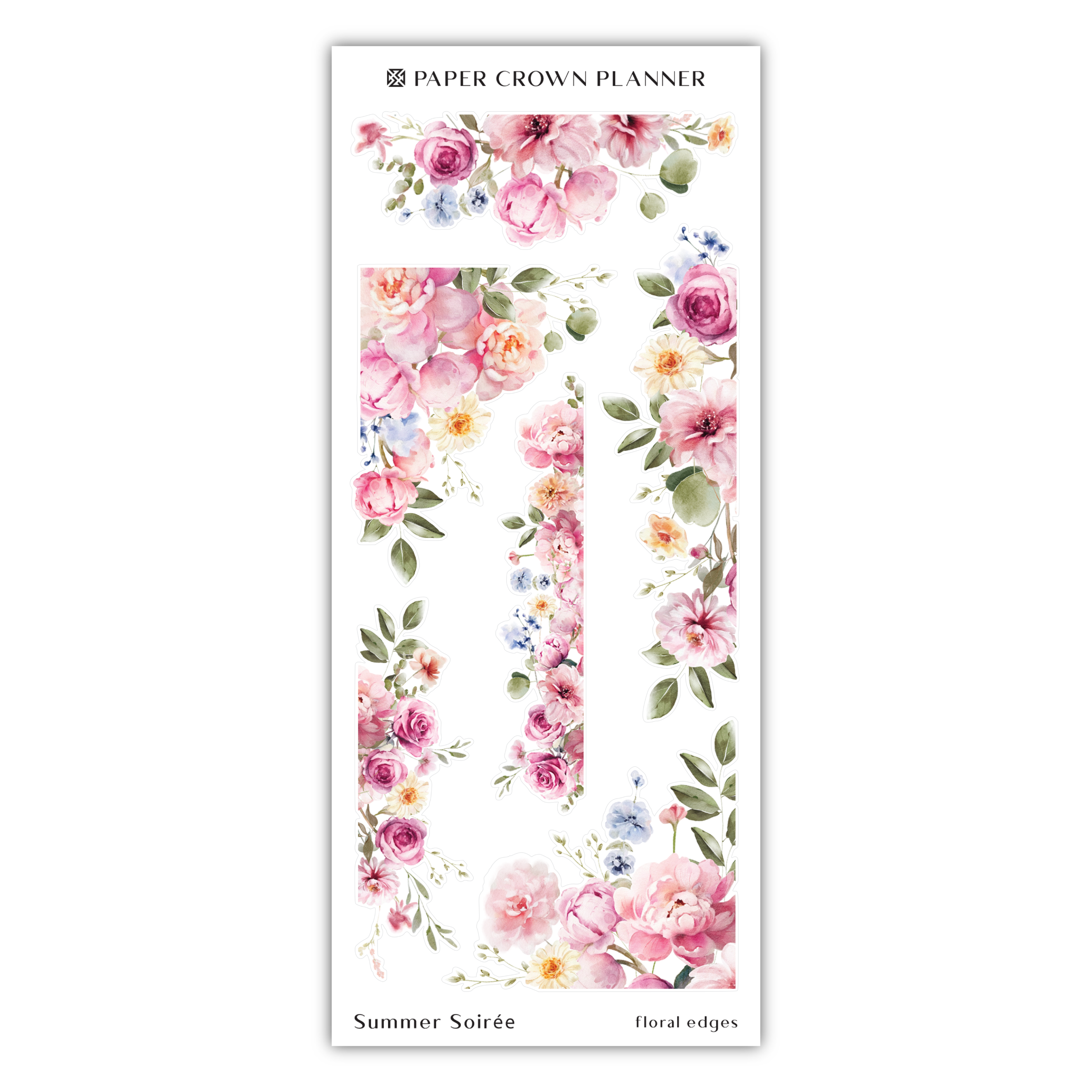 paper crown planner stickers with flowers and leaves
