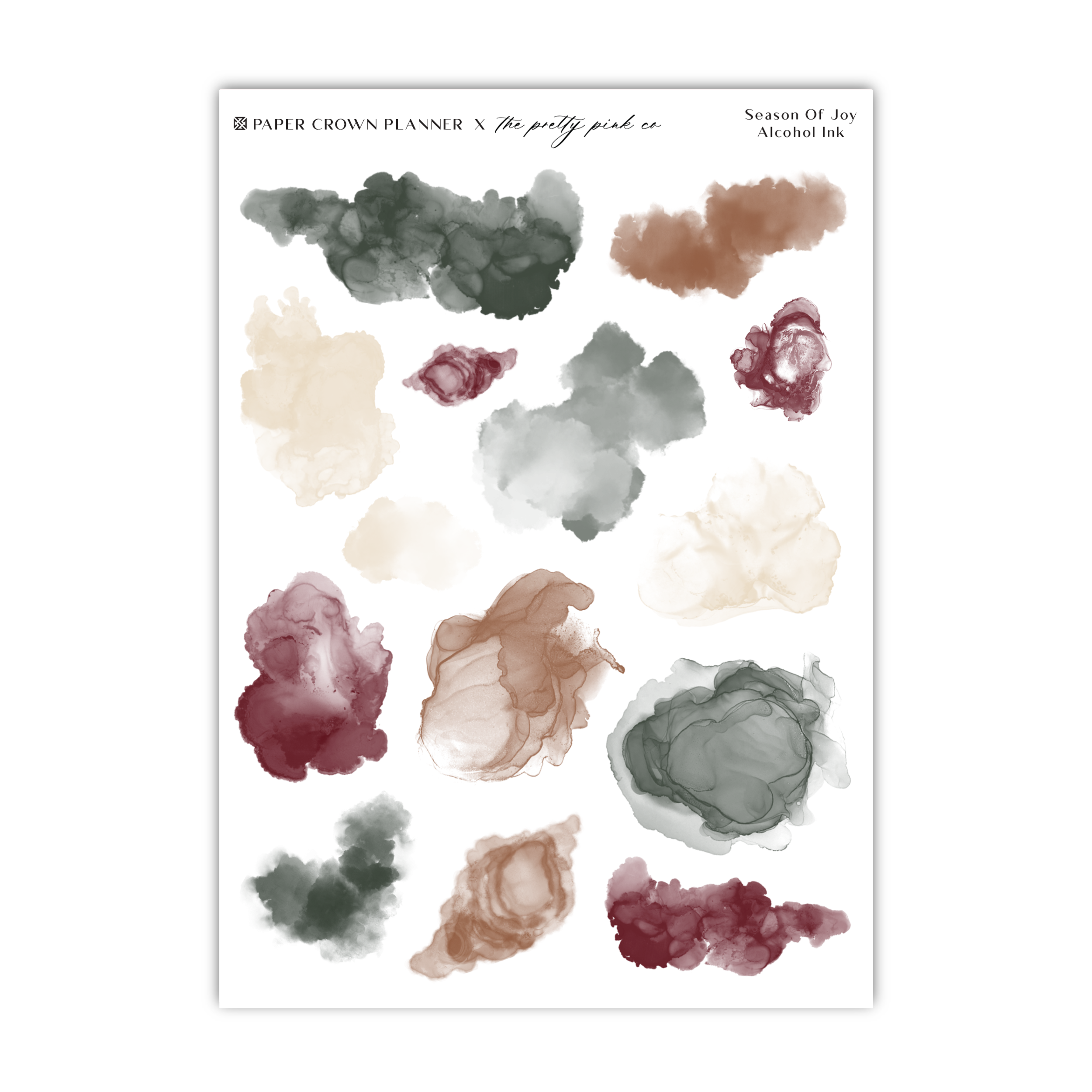 a sheet of watercolor ink with different colors