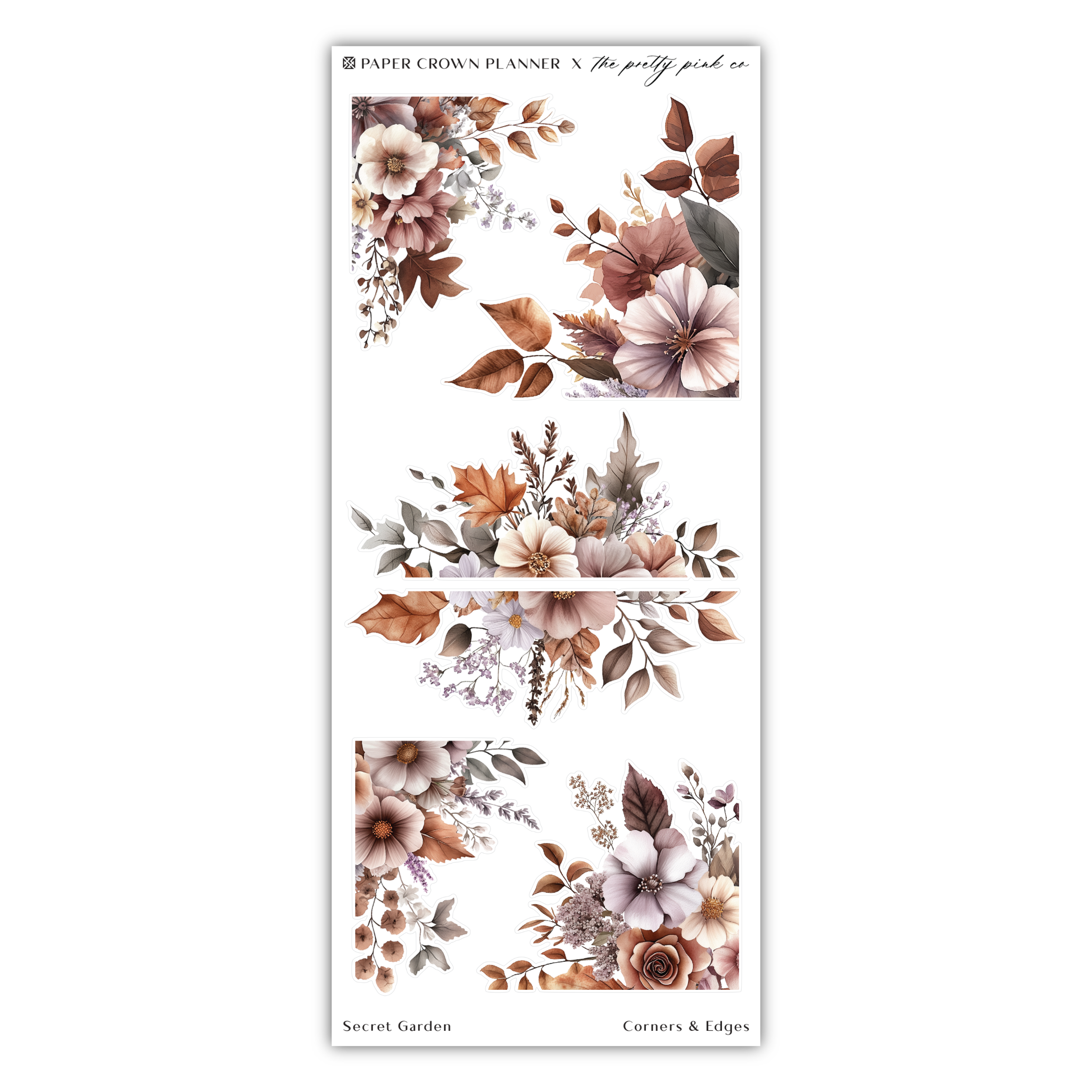 a sticker with flowers and leaves on it