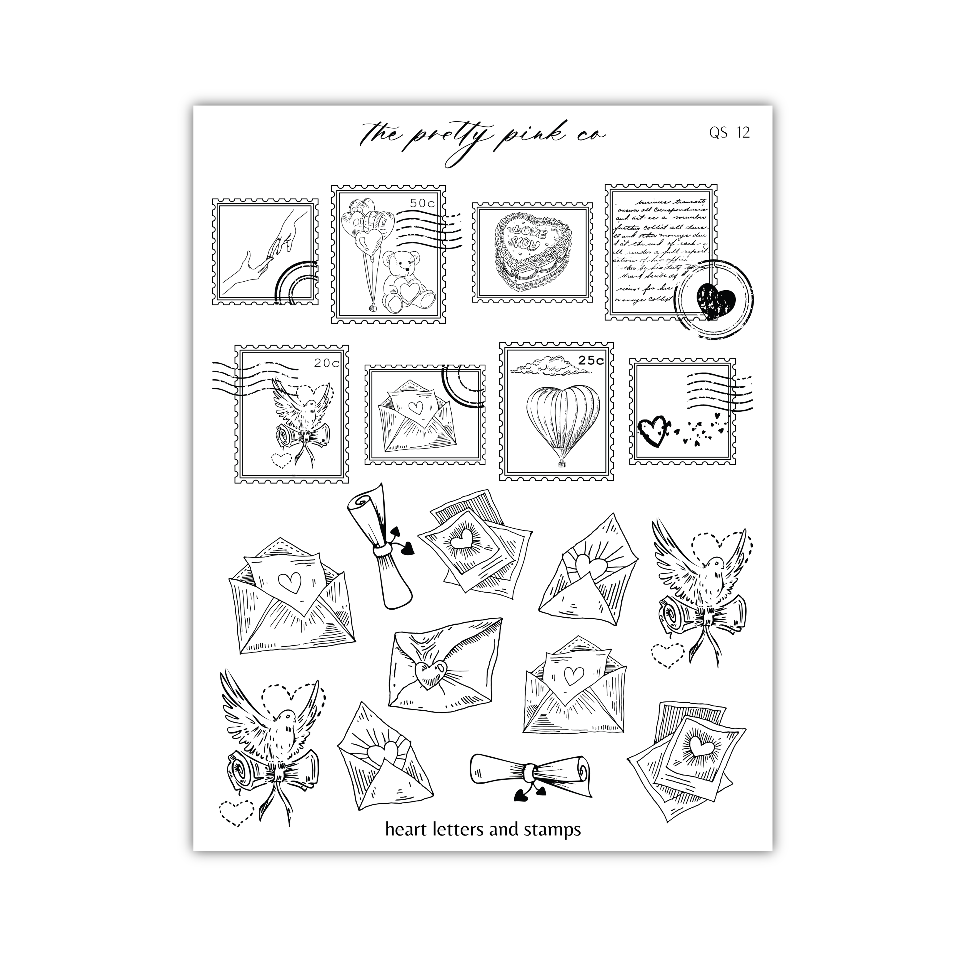 a stamp with stamps on it that says the stamps are in black and white