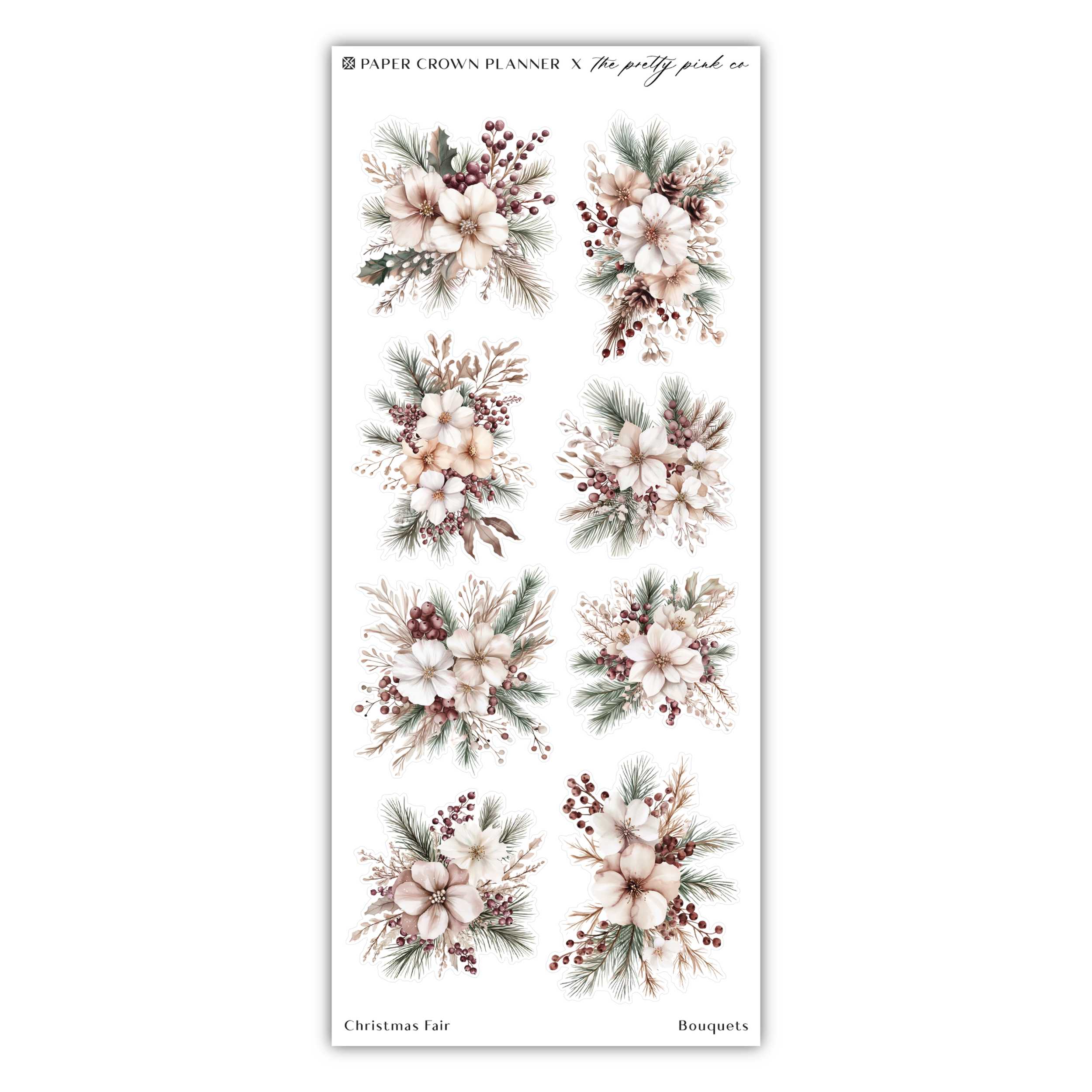 a sticker with flowers and berries on it