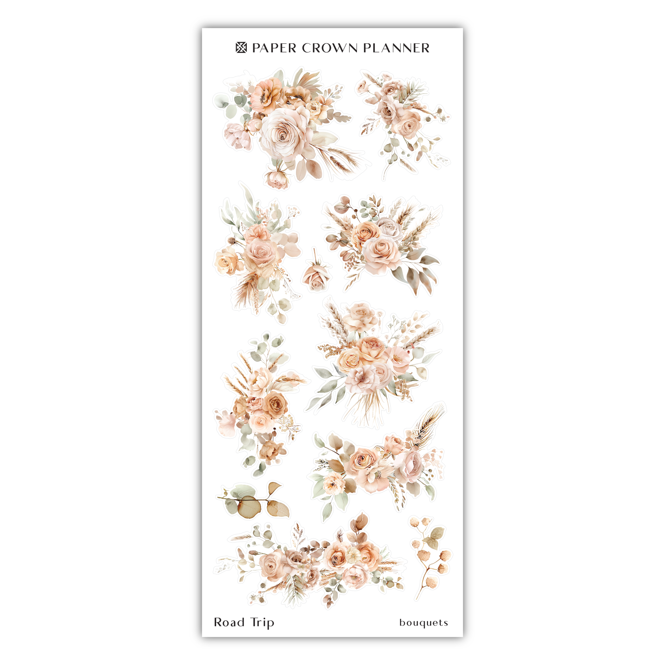 a sticker with flowers and leaves on it