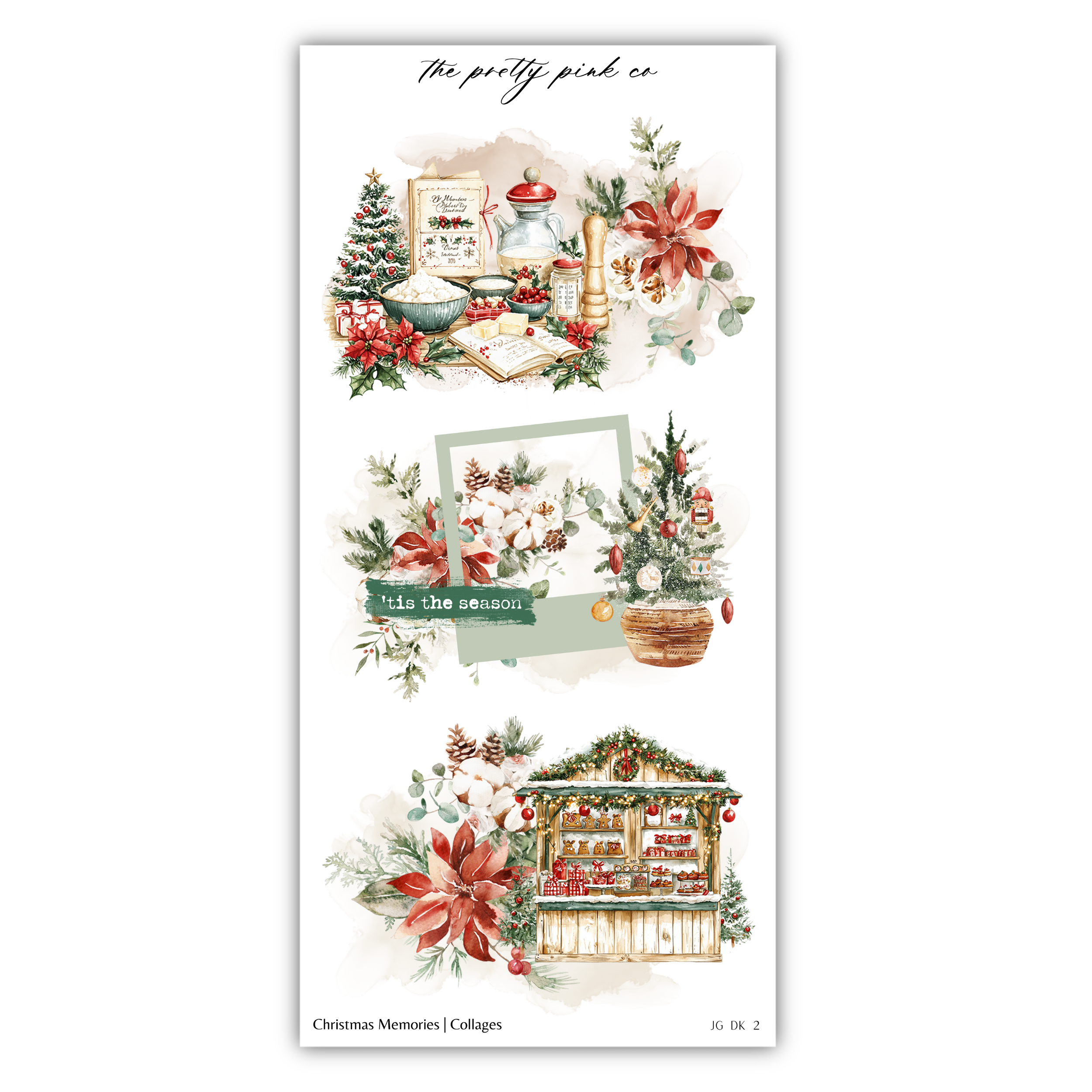 a christmas sticker sheet with holiday decorations