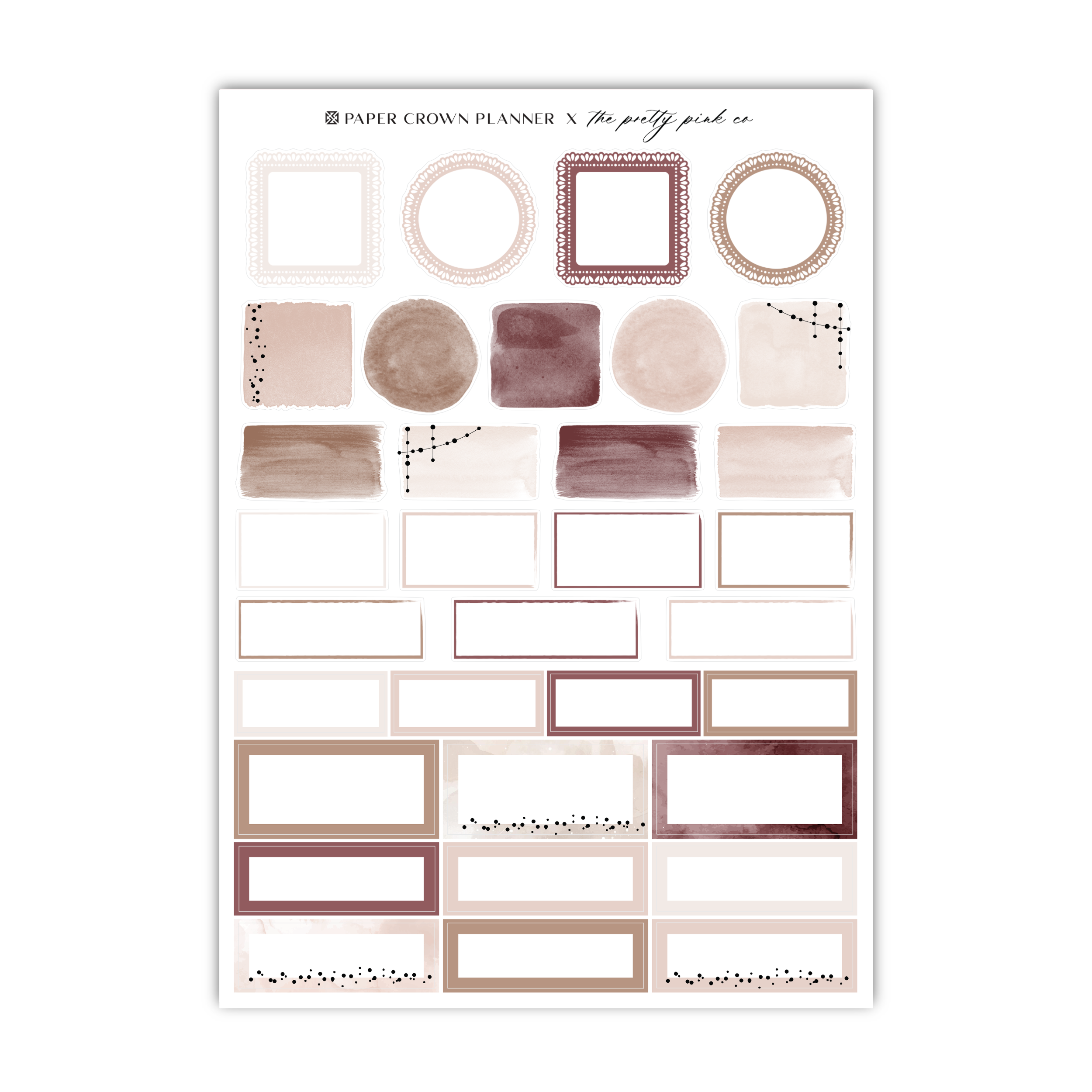 a sheet of paper with different shapes and colors