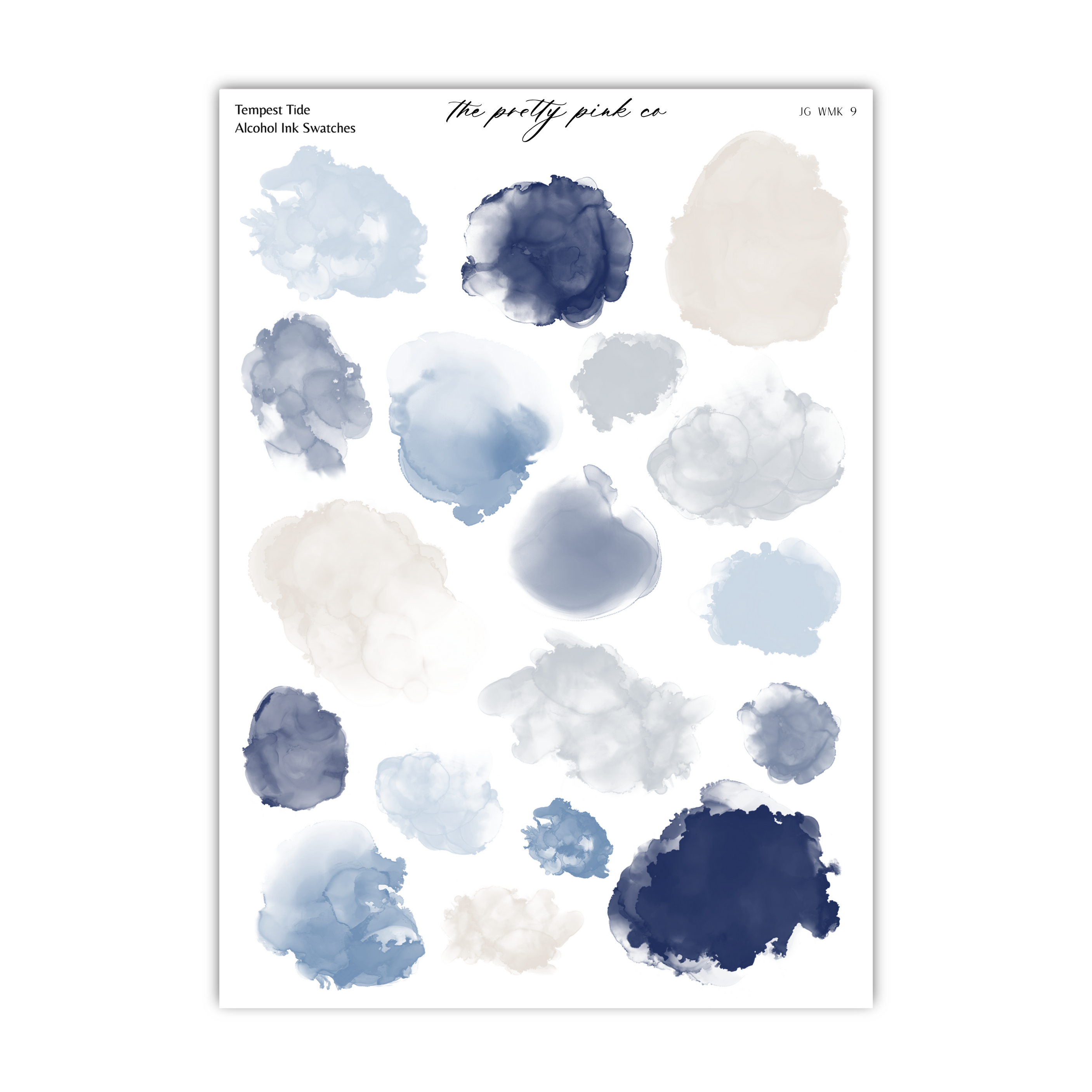 a sheet of blue and white watercolor paint