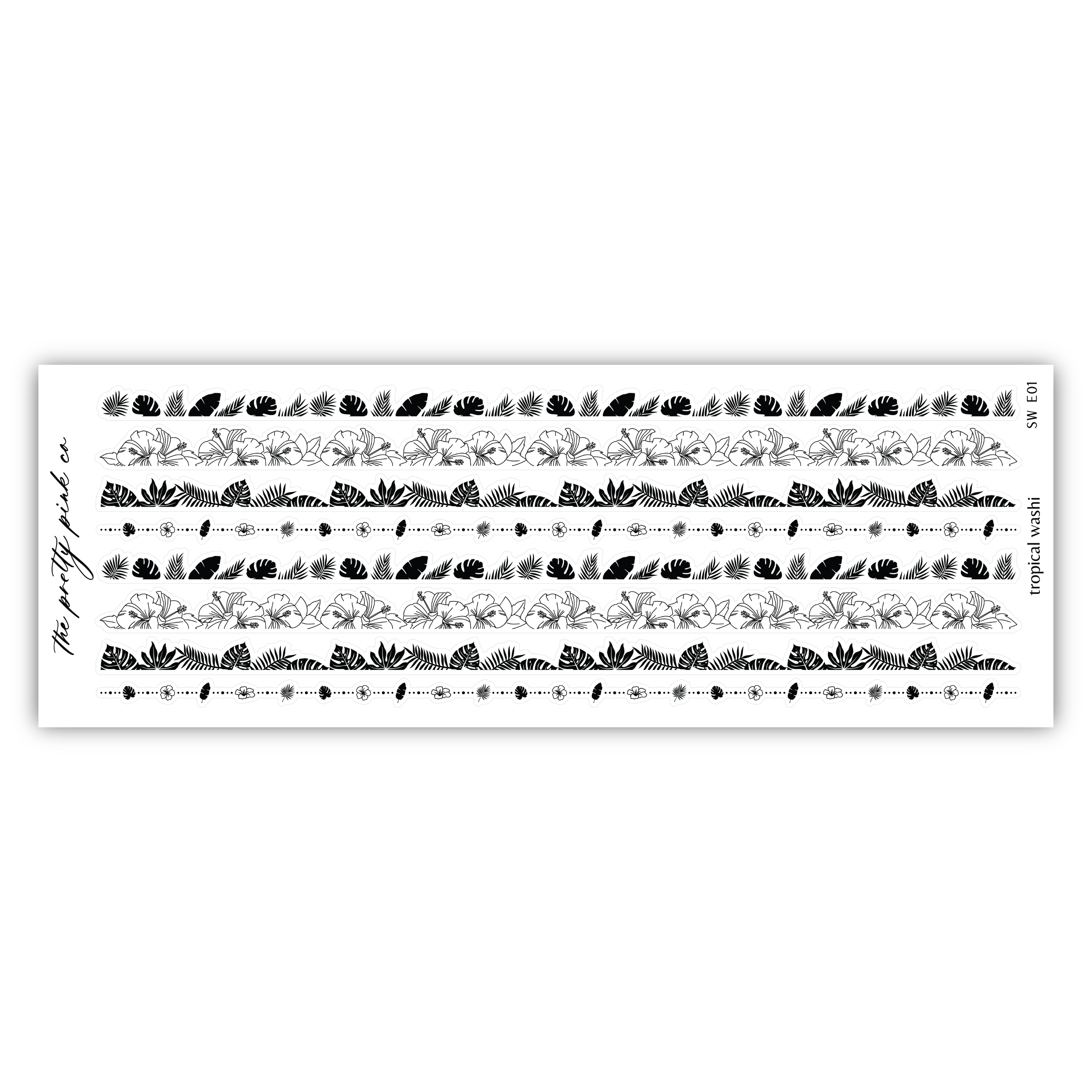 a black and white drawing of birds and flowers