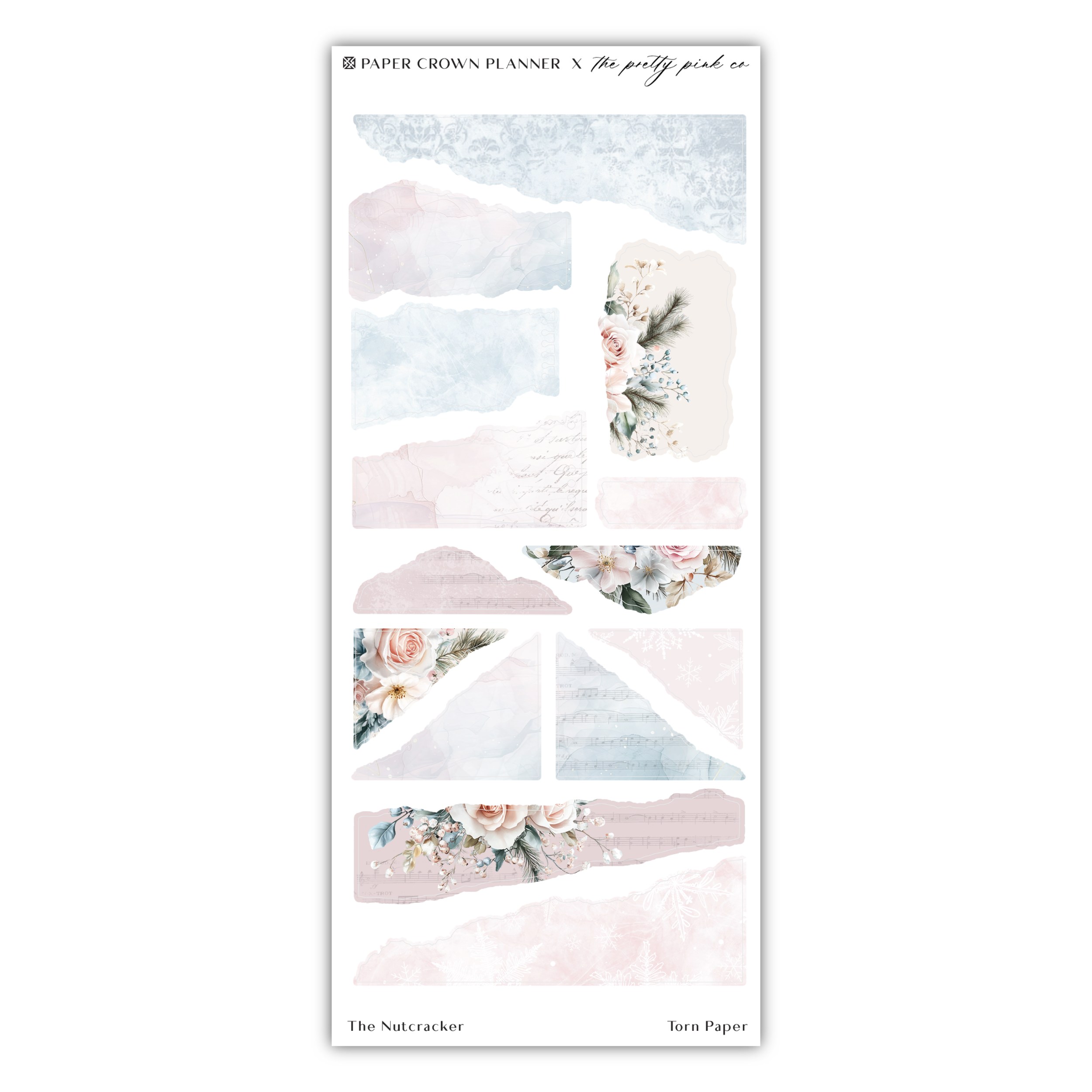 a sticker sheet with flowers on it