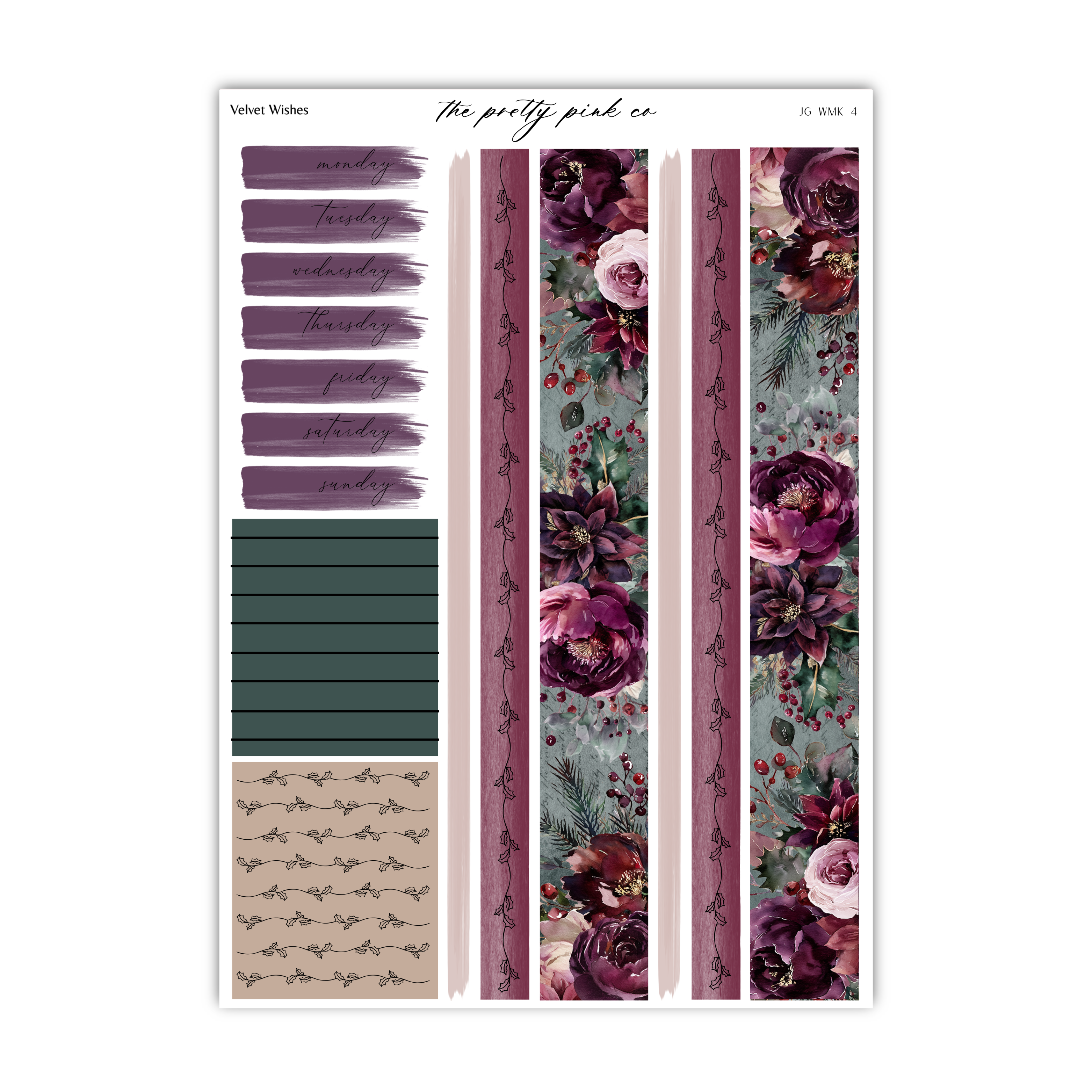 The image is a collage of various floral and decorative elements, including a floral pattern, a vertical stripe, and a green and brown pattern. The collage appears to be a collection of different design elements, rather than a single image.