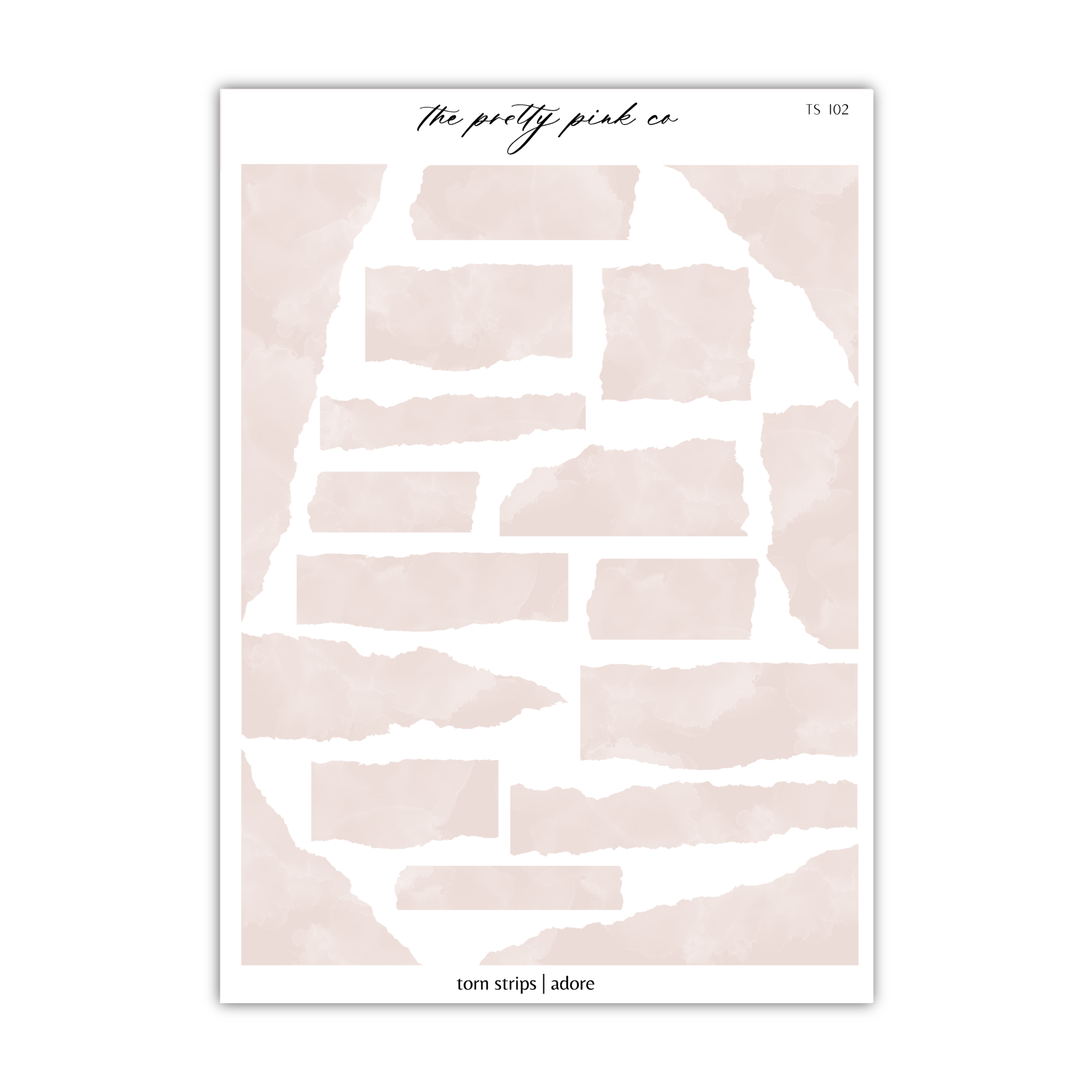 a white poster with a pink background