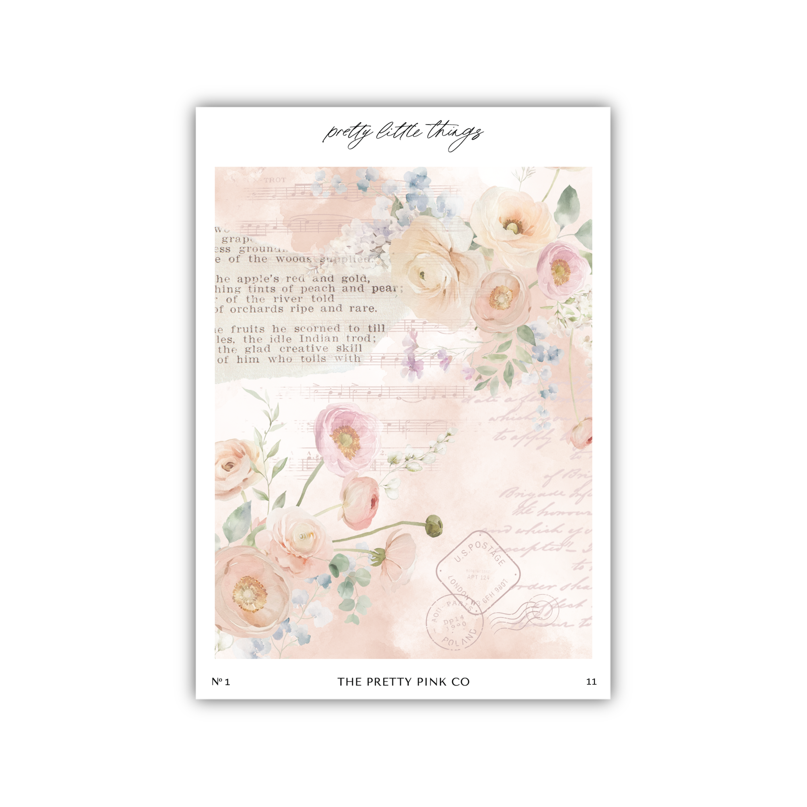 a card with flowers and a poem on it