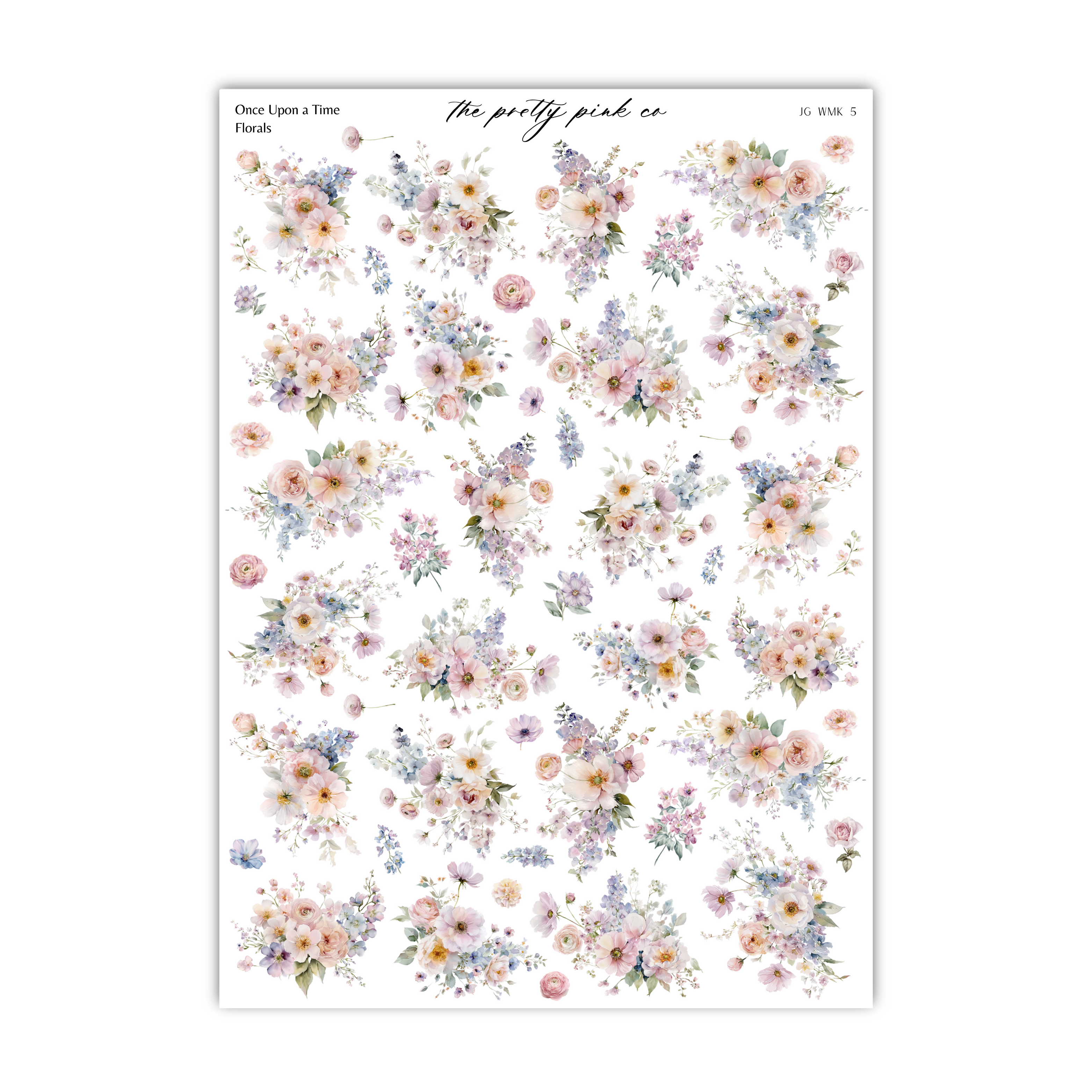 a collage of various floral patterns, including different types of flowers and leaves, arranged in a visually appealing manner.