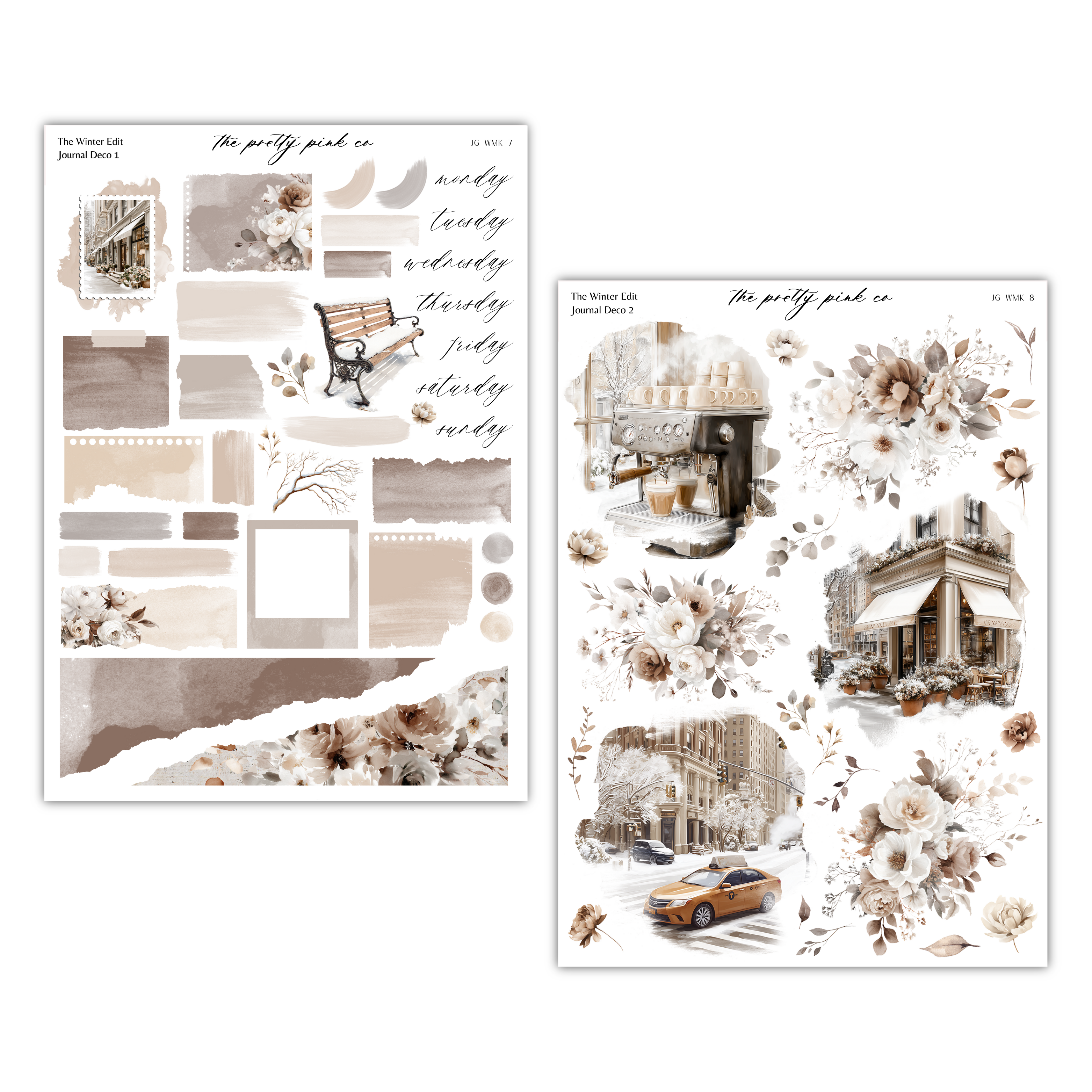 a collage of various images, including a building, a car, and floral elements, arranged in a visually appealing manner.