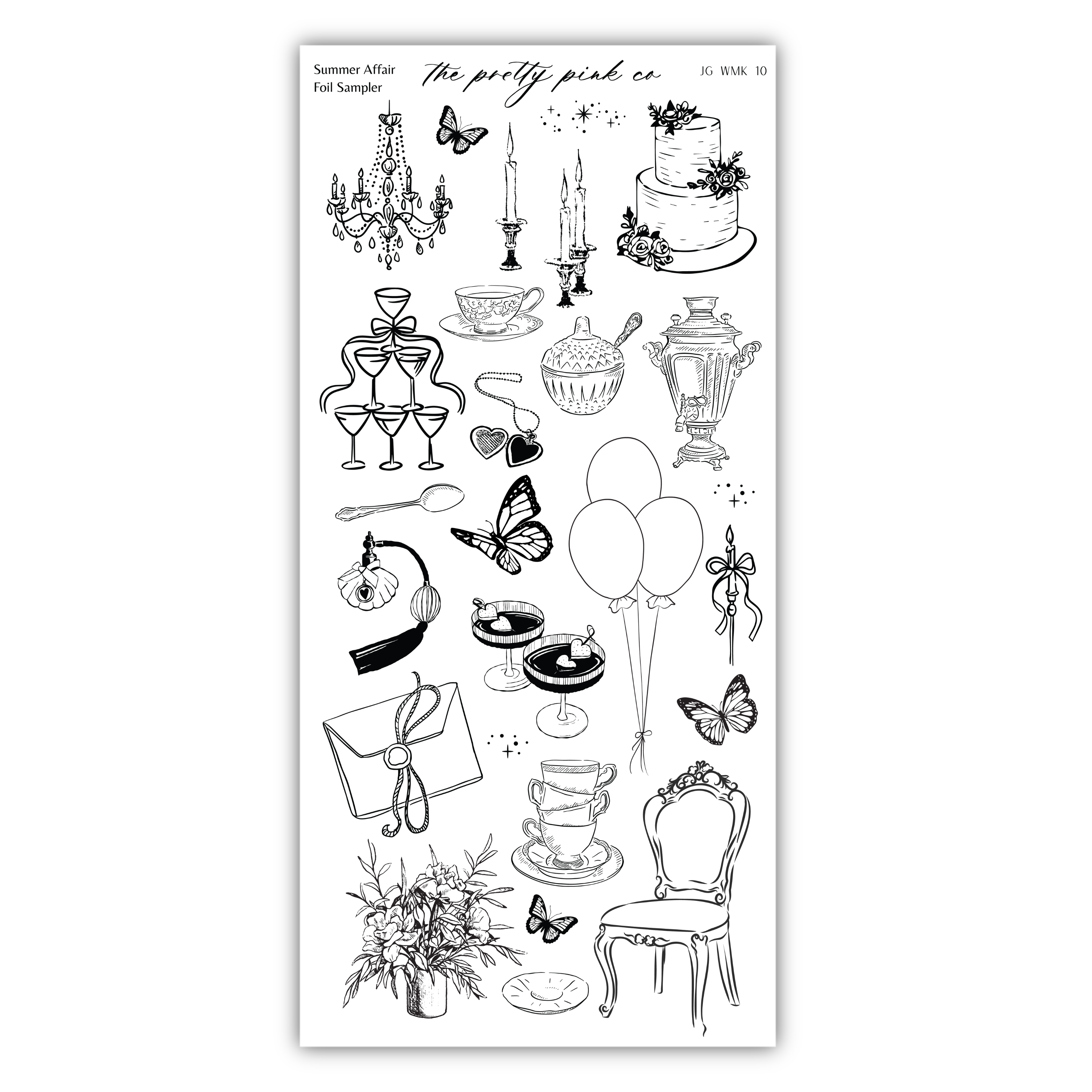 a stamp with a bunch of different things on it