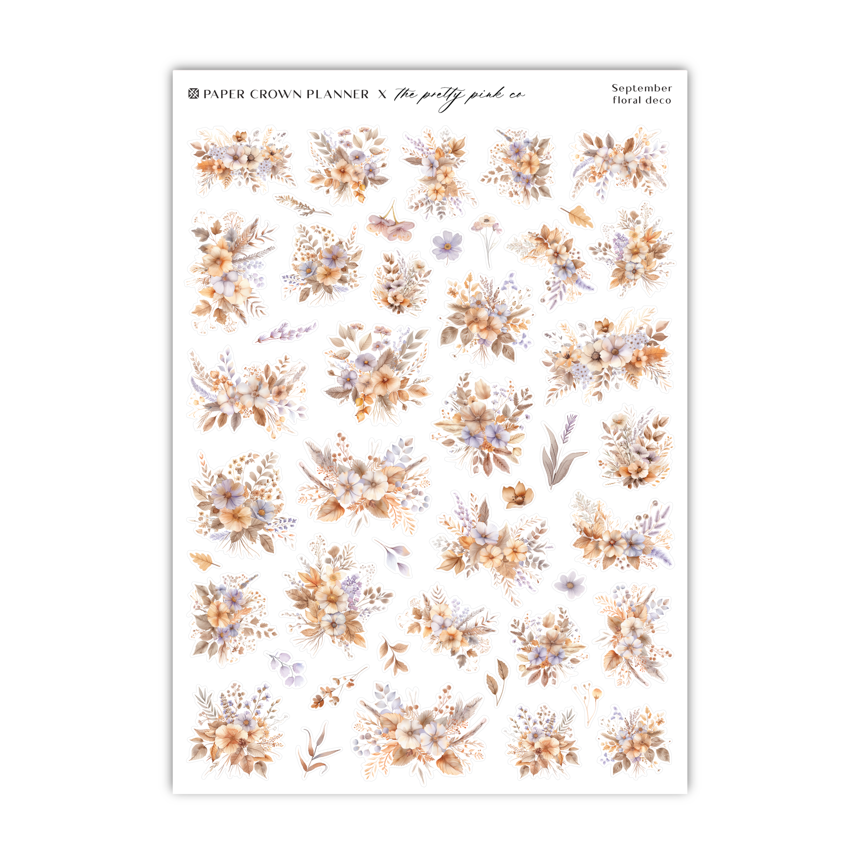 a sheet of paper with flowers on it